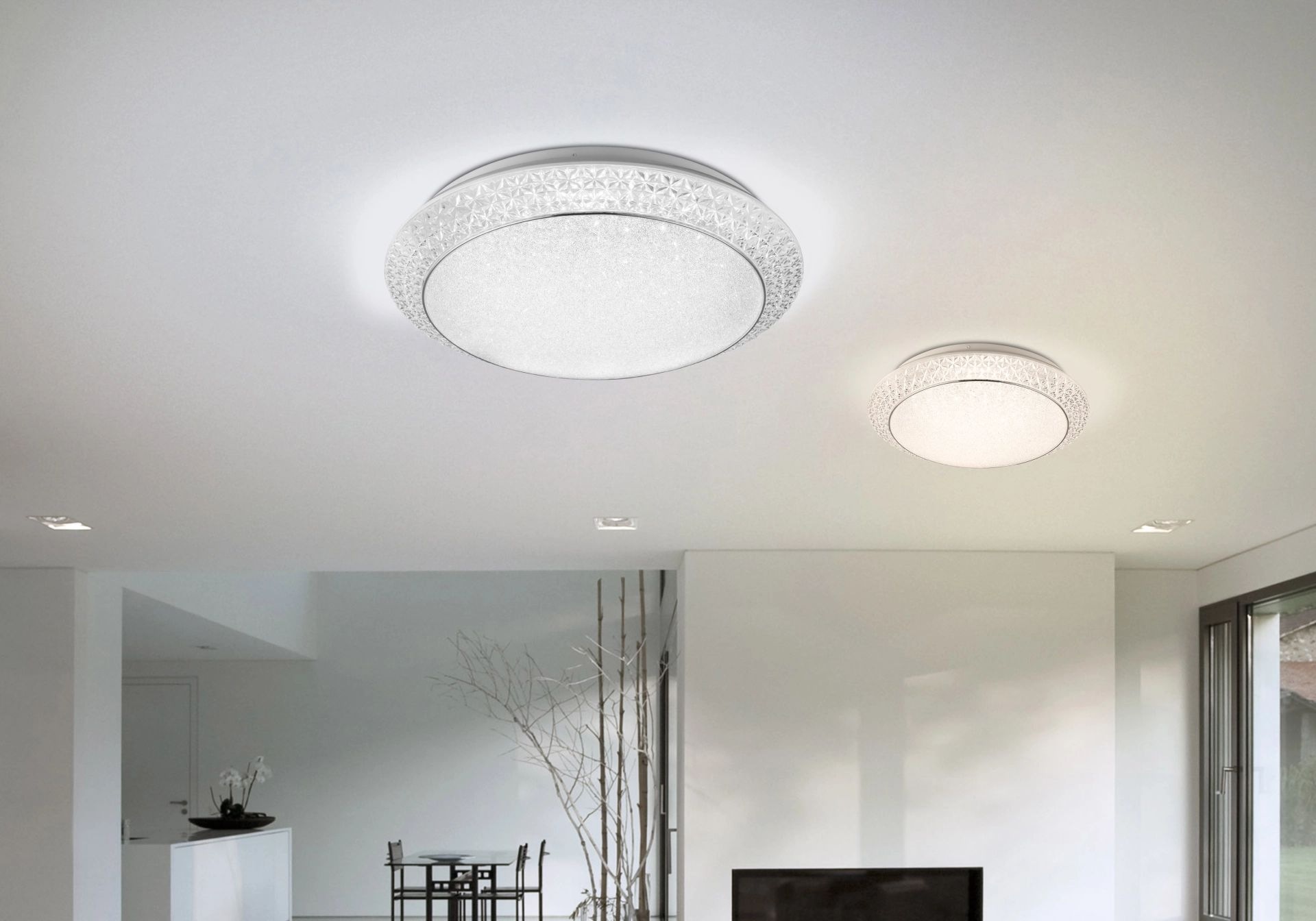 GLOBO LIGHTING LED Deckenleuchte »RONJA«, Leuchtmittel LED-Modul | LED fest integriert, Deckenlampe, Design Leuchte, Kristalle, Wohnzimmer, Schlafzimmer