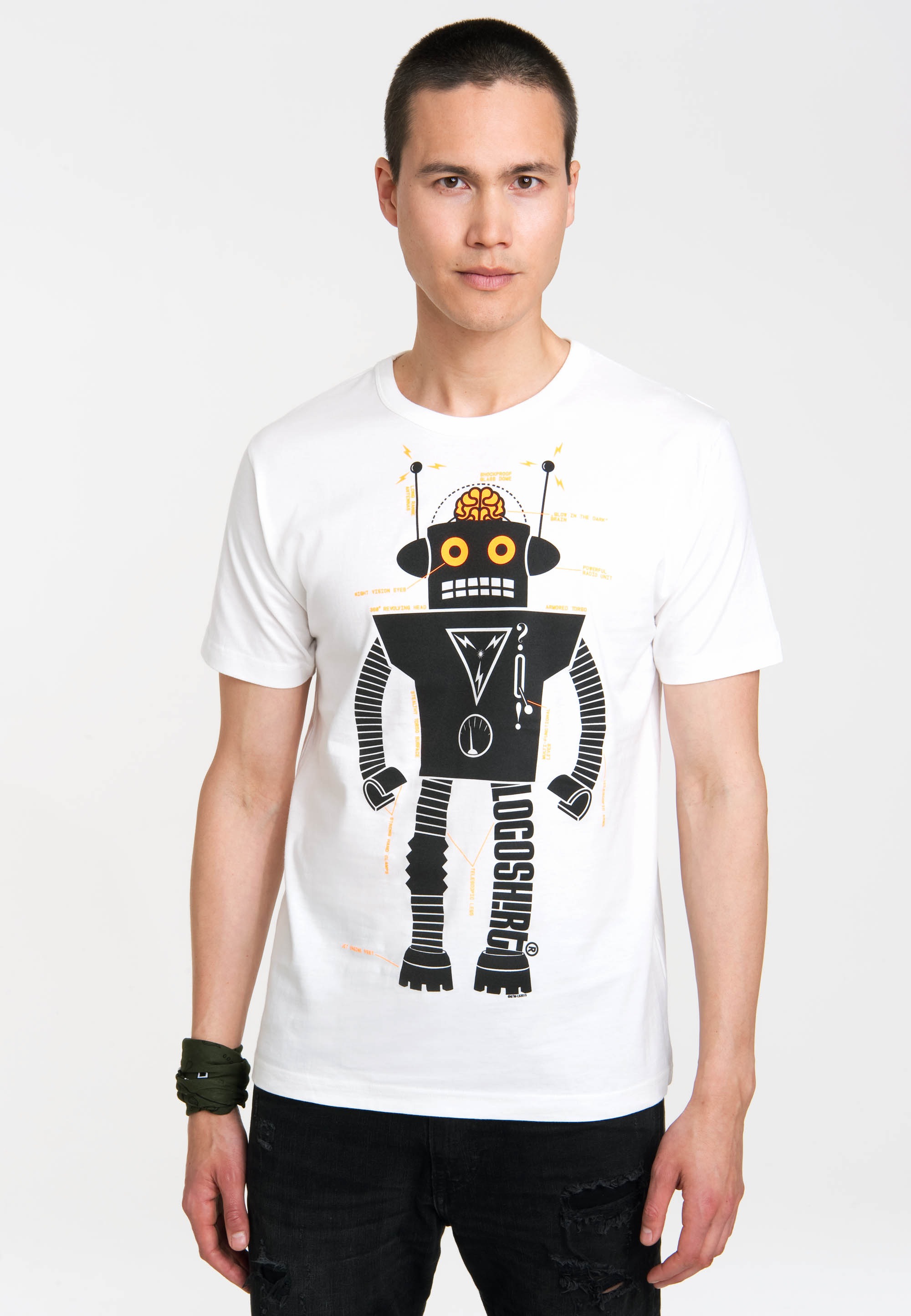 Logo«, Roboter-Print für Logoshirt »Roboter BAUR T-Shirt ▷ mit LOGOSHIRT |