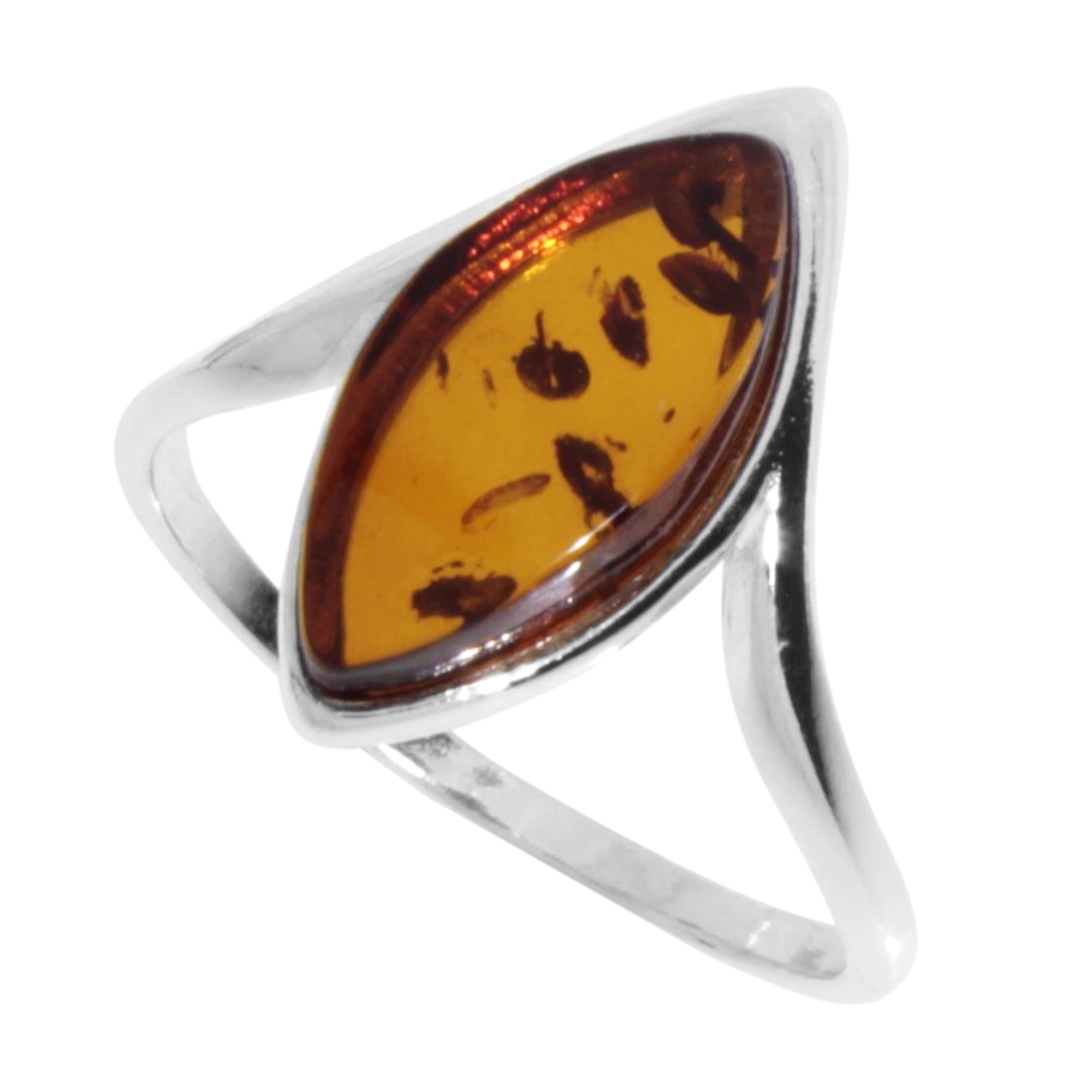 Fingerring OSTSEE-SCHMUCK "- Tordis - Silber 925/000 - Bernstein" Gr. 56, silber (silber 925, silberfarben, weiß), Fingerringe, Damen, 56, Fingerring