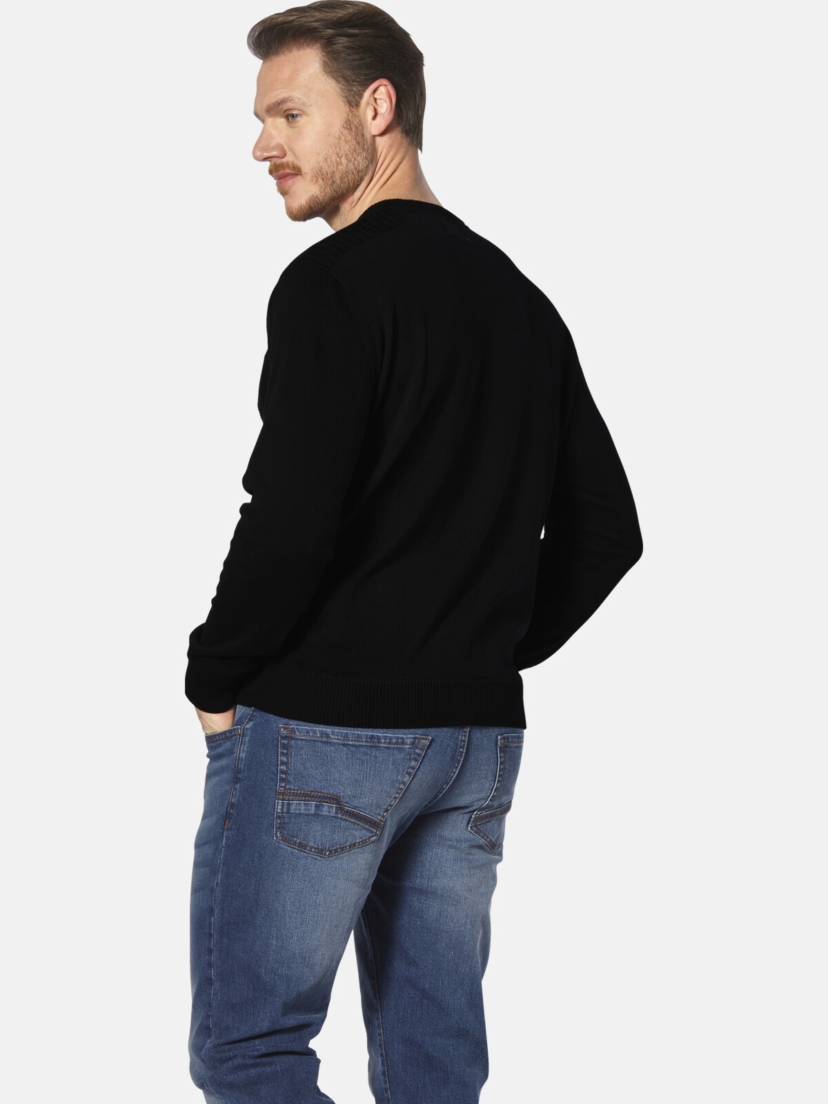 Jan Vanderstorm V-Ausschnitt-Pullover »Pullover ANDGAR«, (1 tlg.), mit V-Ausschnitt zum Binden