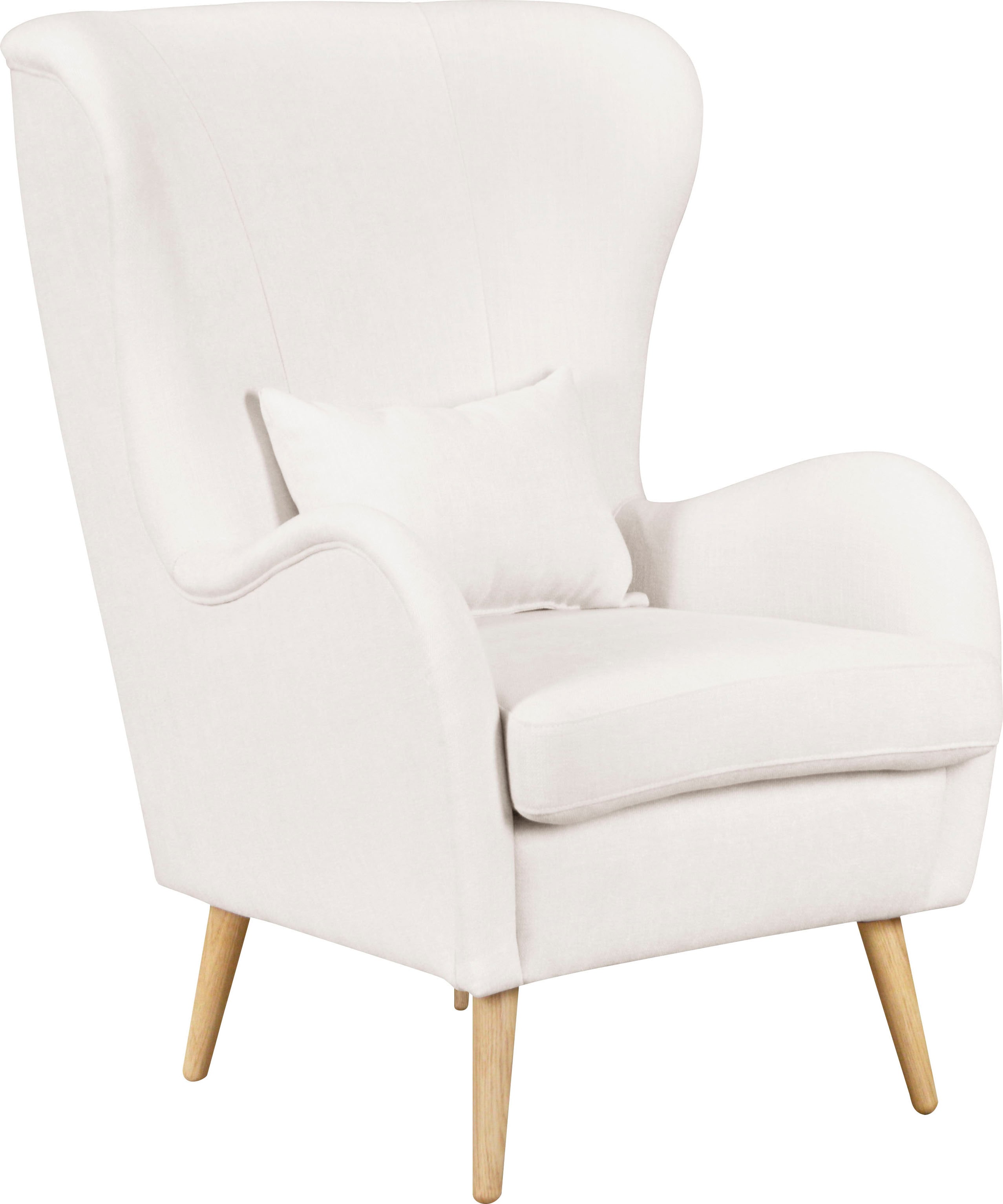 OTTO home Sessel "Salla auch in Fellimitat und Feincord, viele Bezugsarten, Ohrensessel" wahlweise mit oder ohne Hocker; großer Sessel: Maße B/T/H: 78/94/118cm