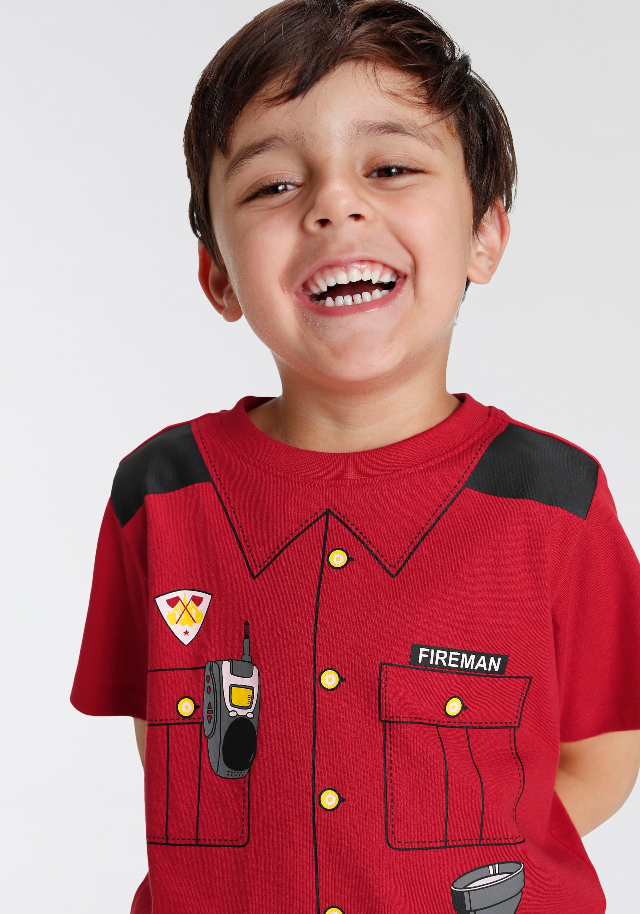 KIDSWORLD T-Shirt »FEUERWEHR«, Kurzarm, Basic-Passform, bedruckt, Rundhalsausschnitt