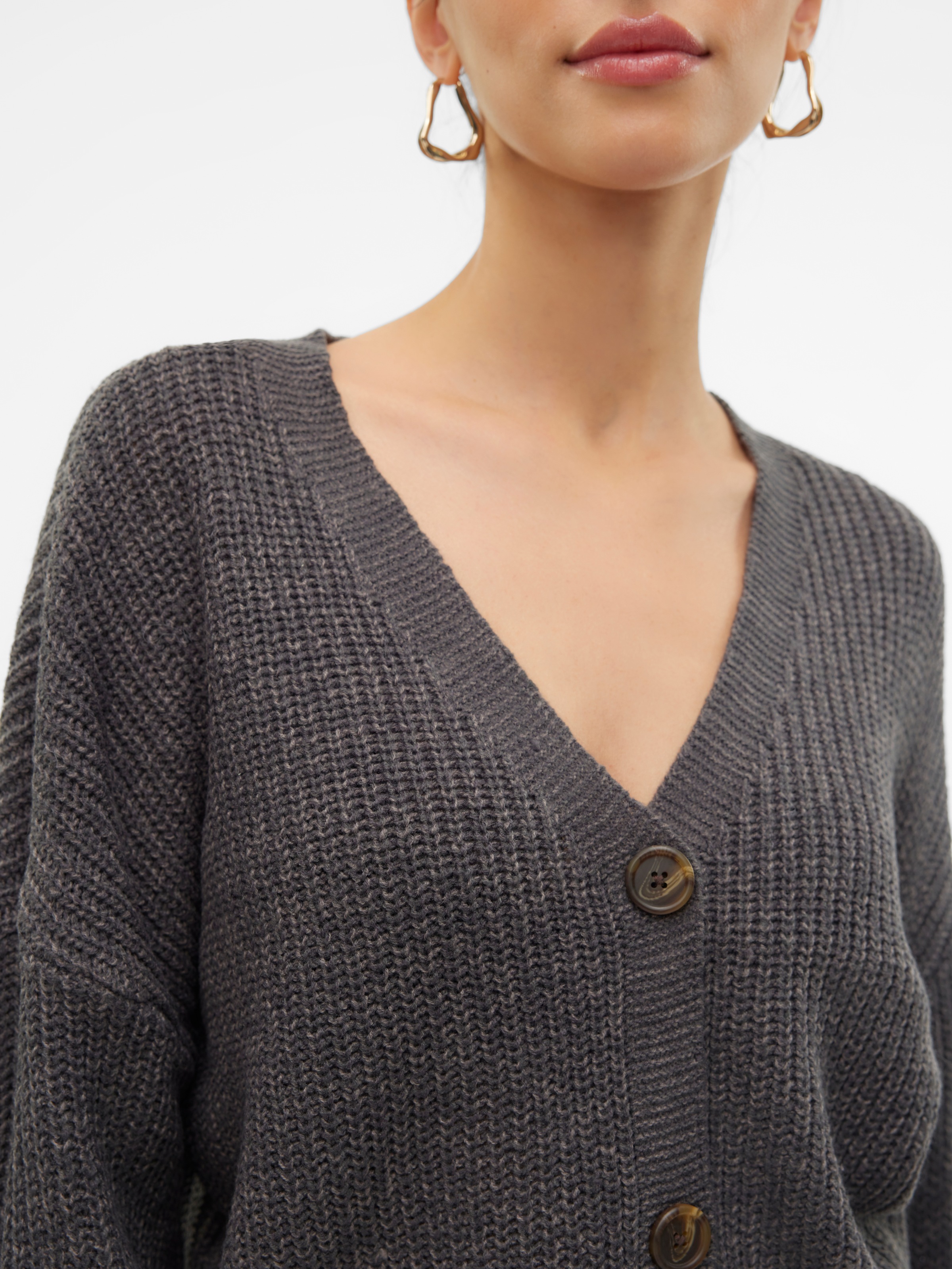 VERO MODA VMLEA LS V-NECK CUFF CARDIGAN NOOS Black Size L 3