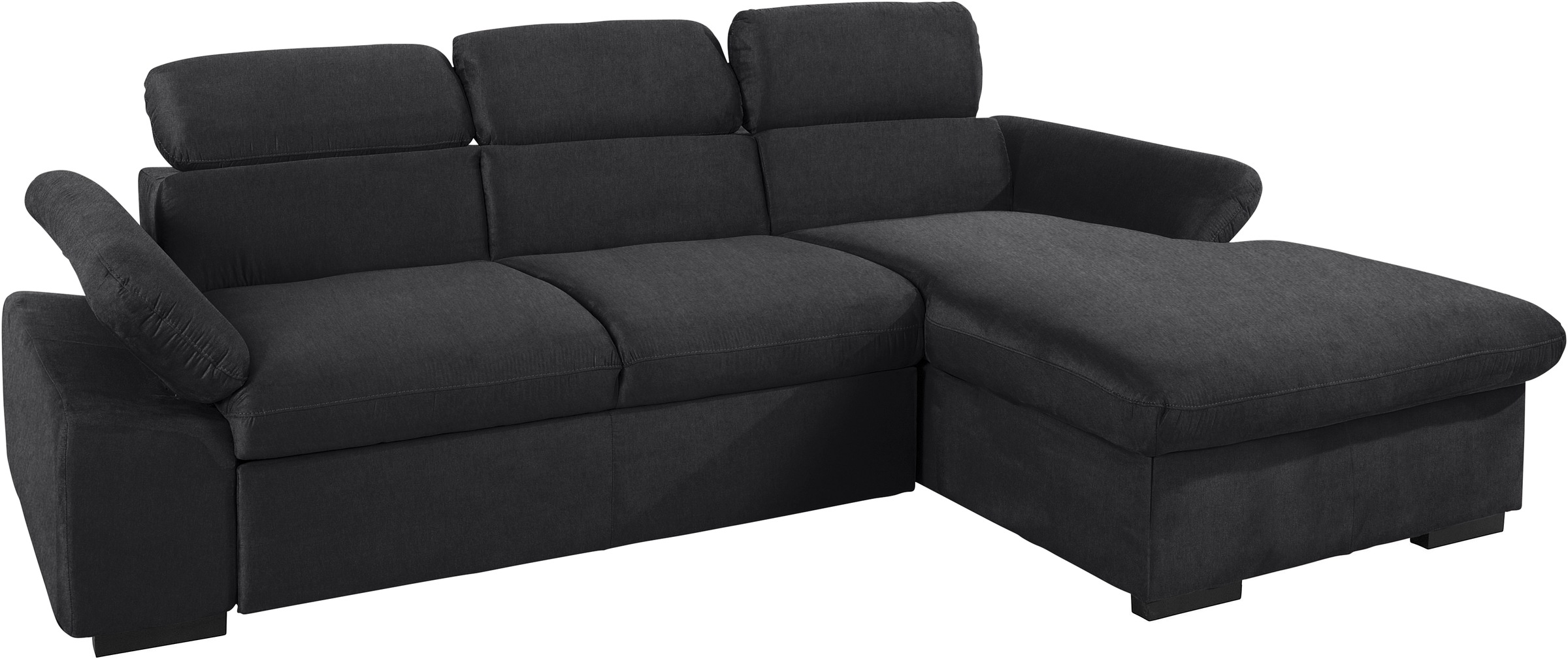 COTTA Ecksofa »Lola L-Form mit Kopfteilfunktion & Hocker«, (Set, mit Hocker), wahlweise mit Bettfunktion, Bettkasten & Armteilverstellung