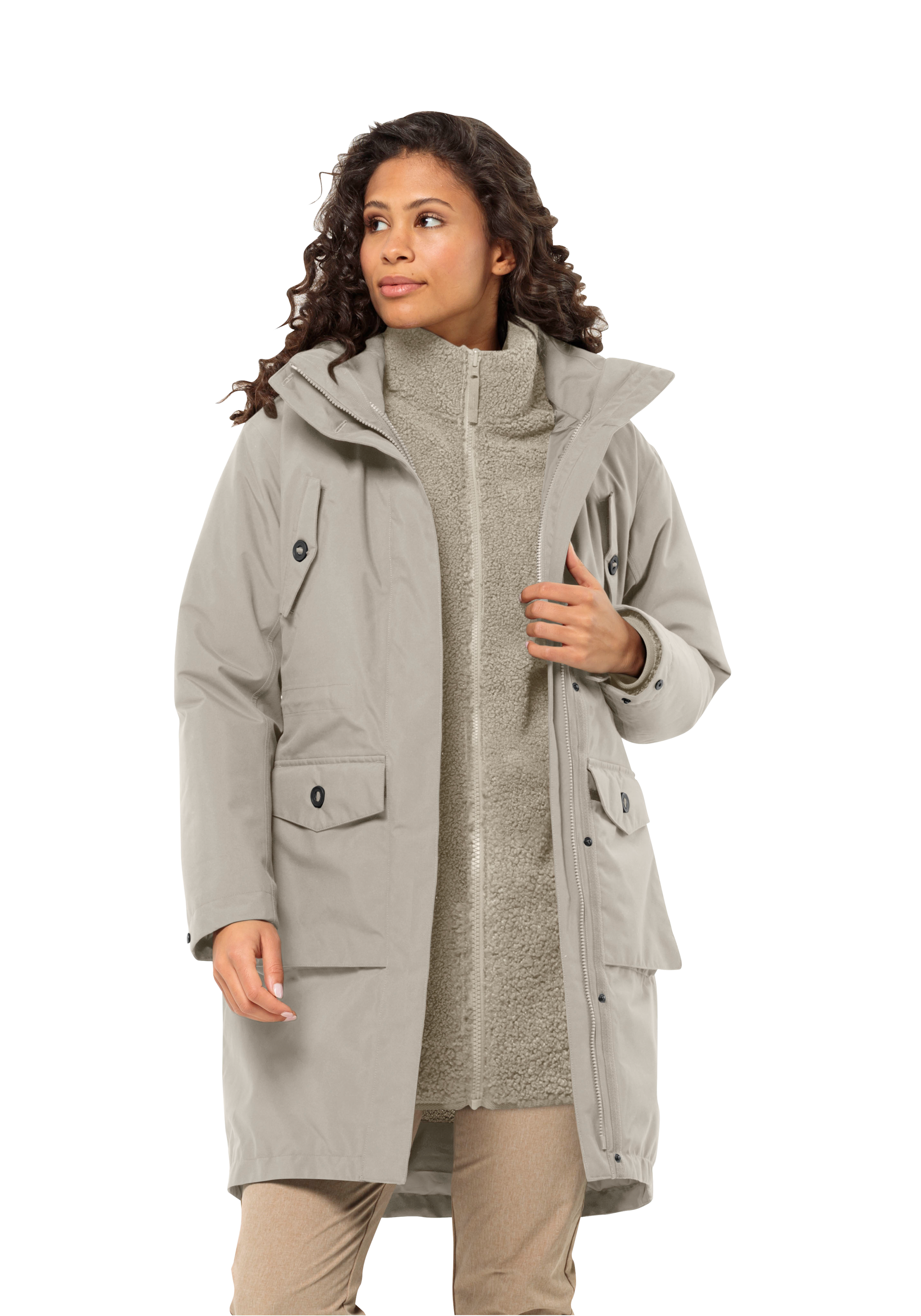 W«, BAUR PARKA »EISWALD Wolfskin Jack 3IN1 mit Fleece-Innenjacke | Kapuze Sherpa Funktionsmantel abnehmbarer und