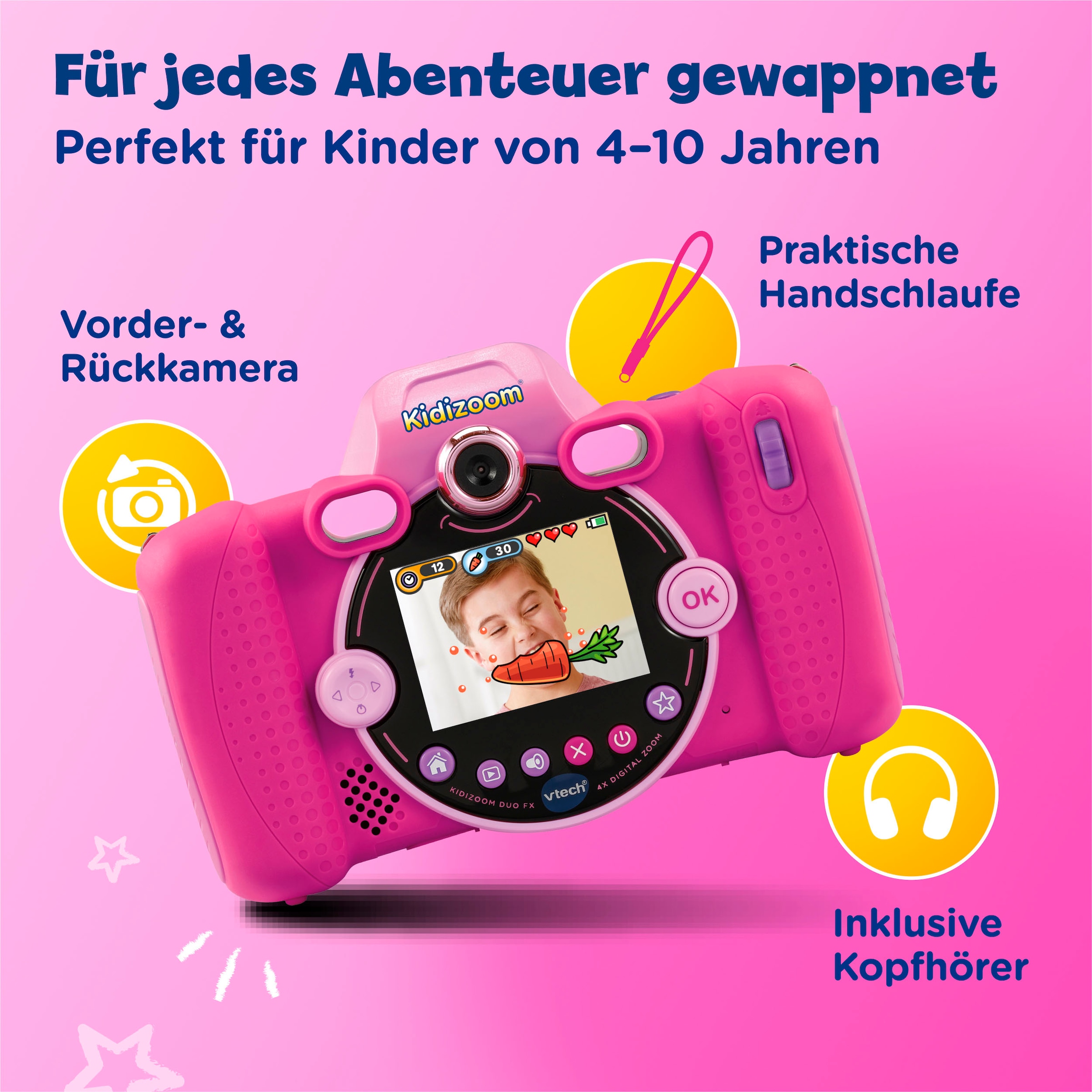 Vtech® Kinderkamera »KidiZoom Duo FX pink« , inkl. inkluisve Kopfhörer