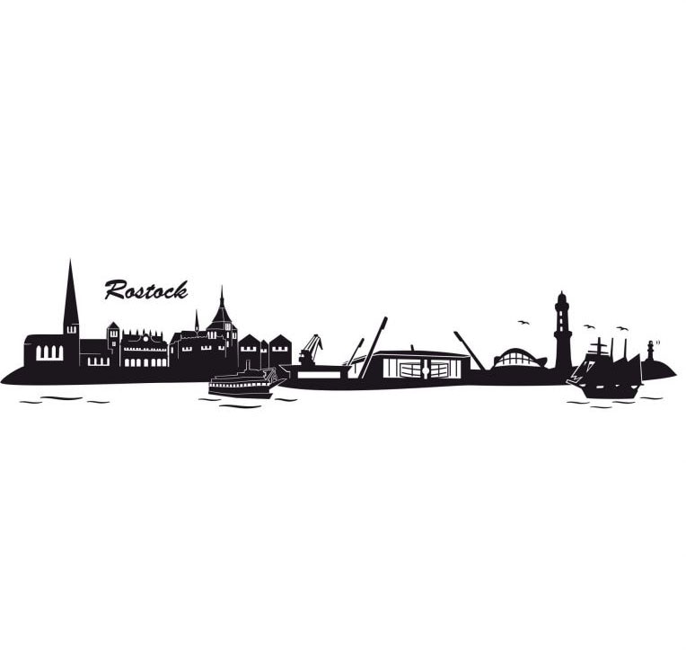 »Hansa Skyline BAUR Rostock Wall-Art | St.) Wandtattoo (1 Logo«, bestellen mit