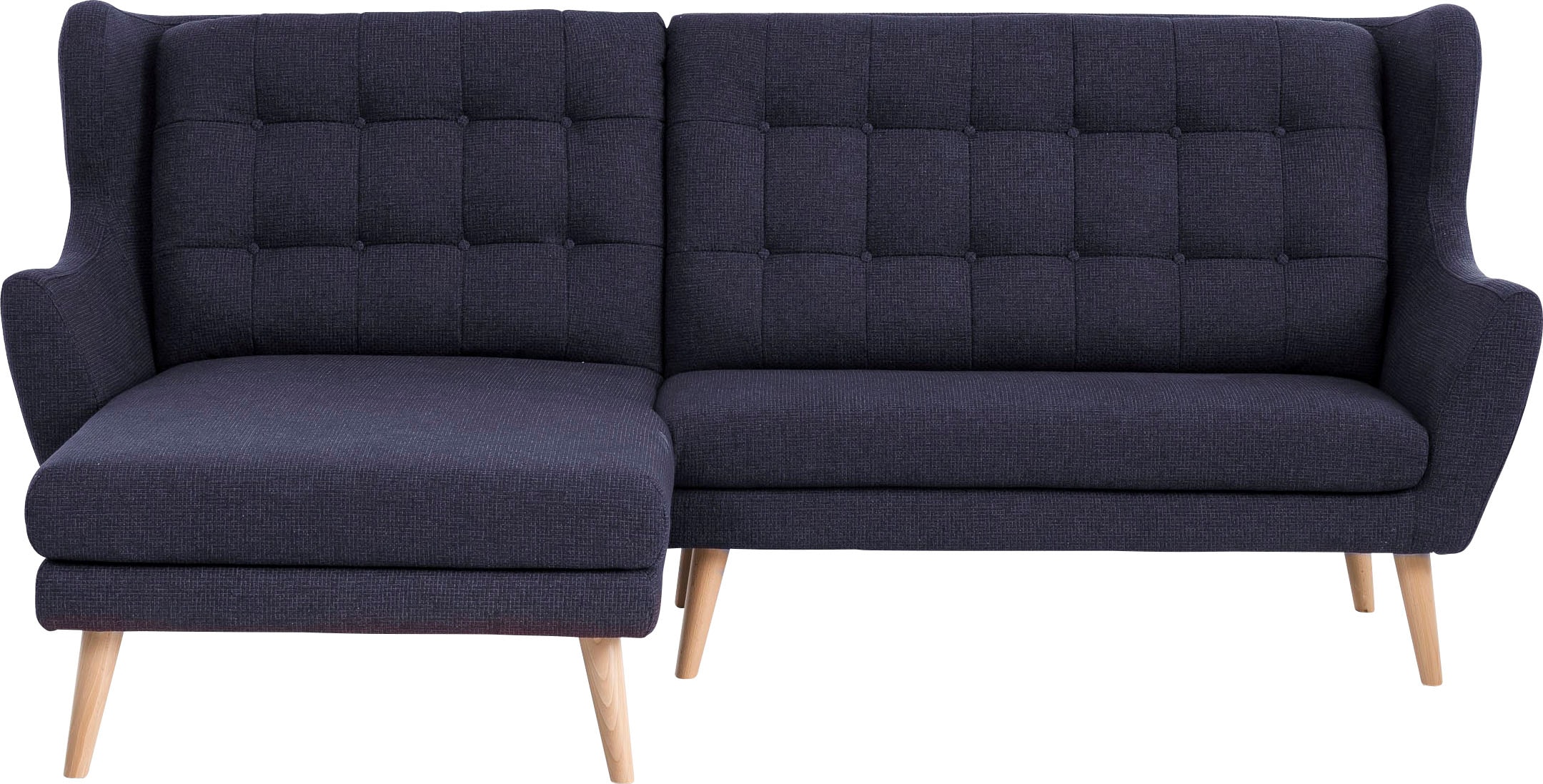 Leonique Ecksofa »Louanne, L-Form«, mit Holzfüßen
