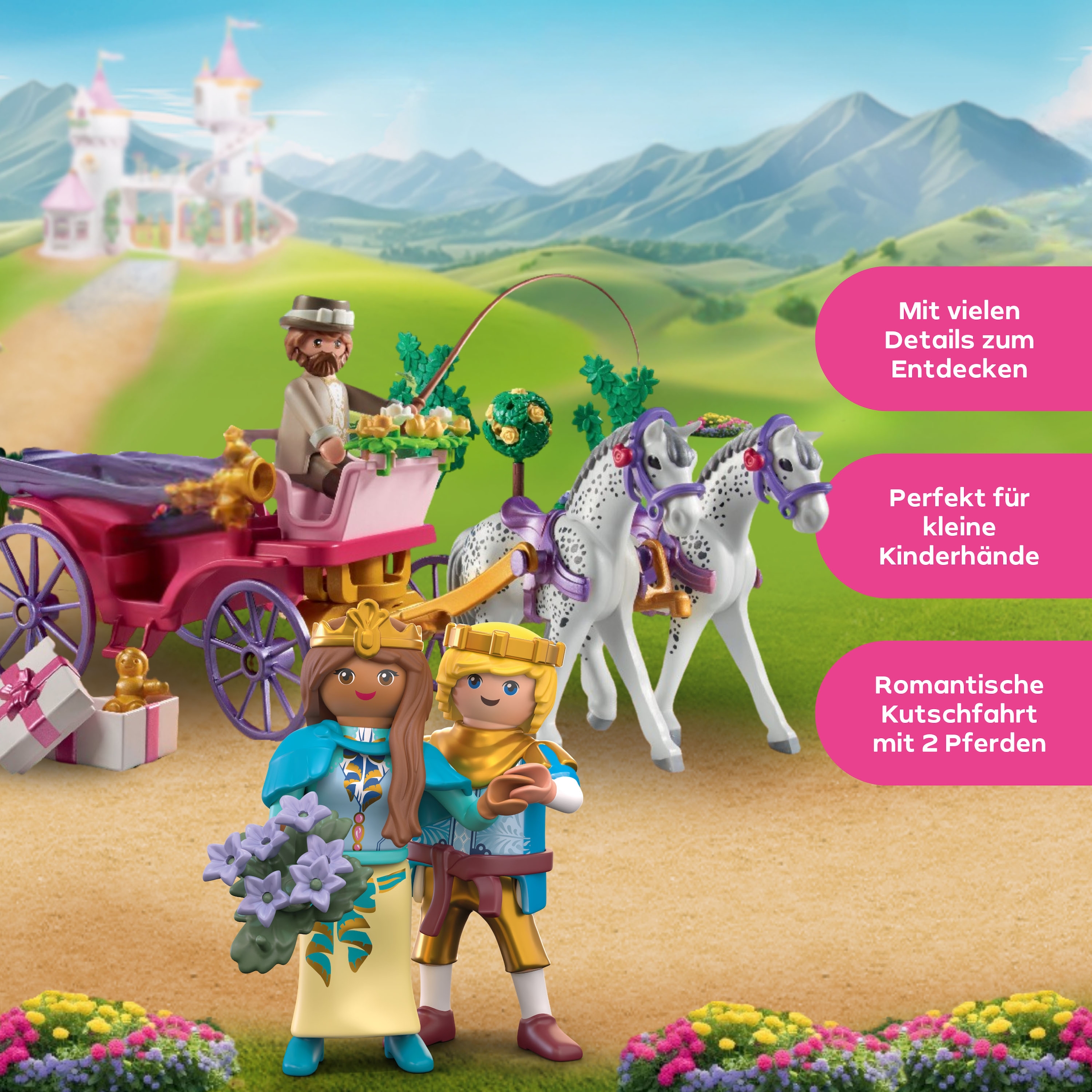 Playmobil® Konstruktions-Spielset »Kutschfahrt mit Prinzessin und Prinz (71846), Playmobil Princess Magic«, (97 St.), Made in Europe