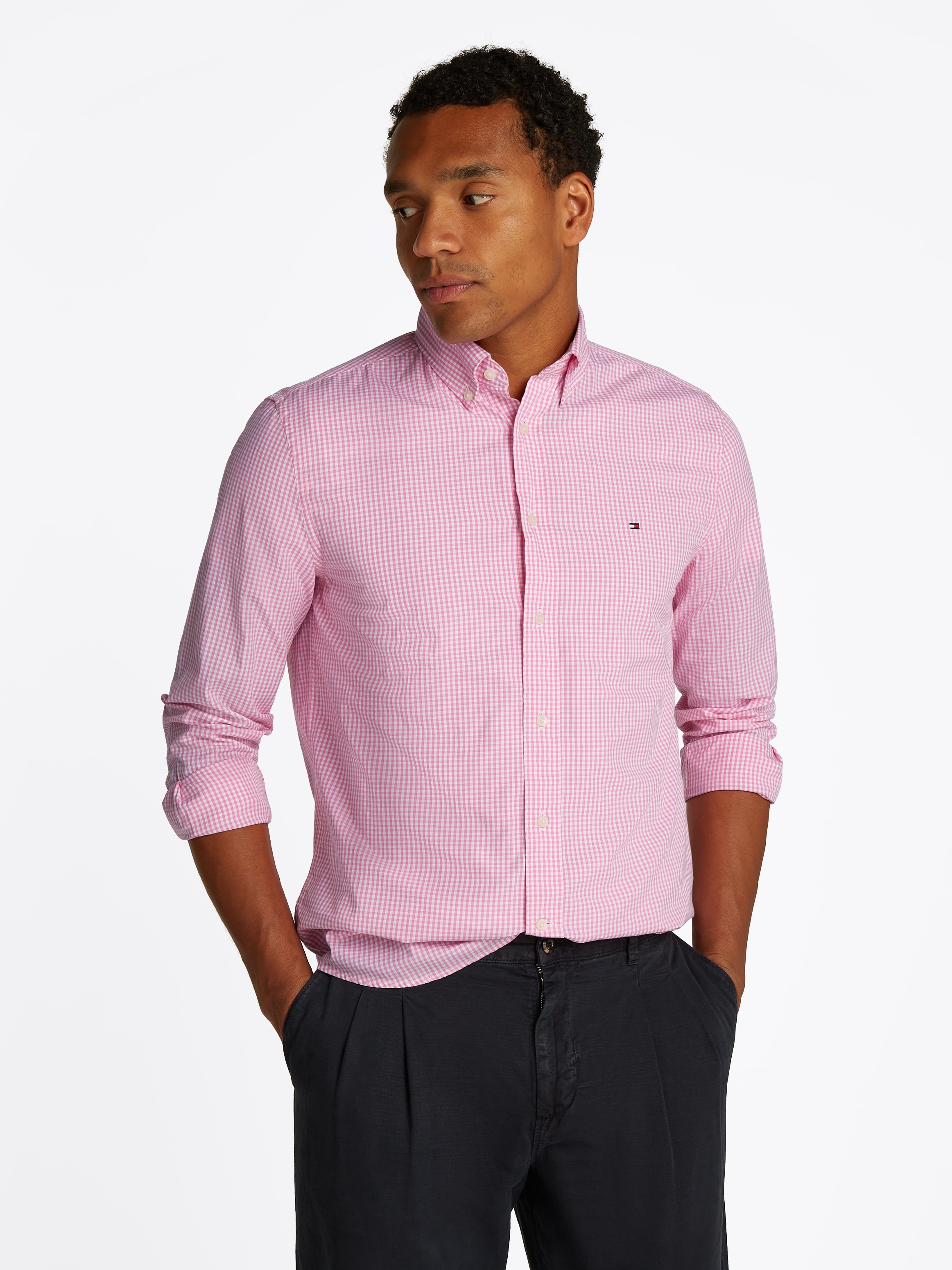 Tommy Hilfiger Businesshemd »FLEX POPLIN GINGHAM RF SHIRT«, mit Karomuster
