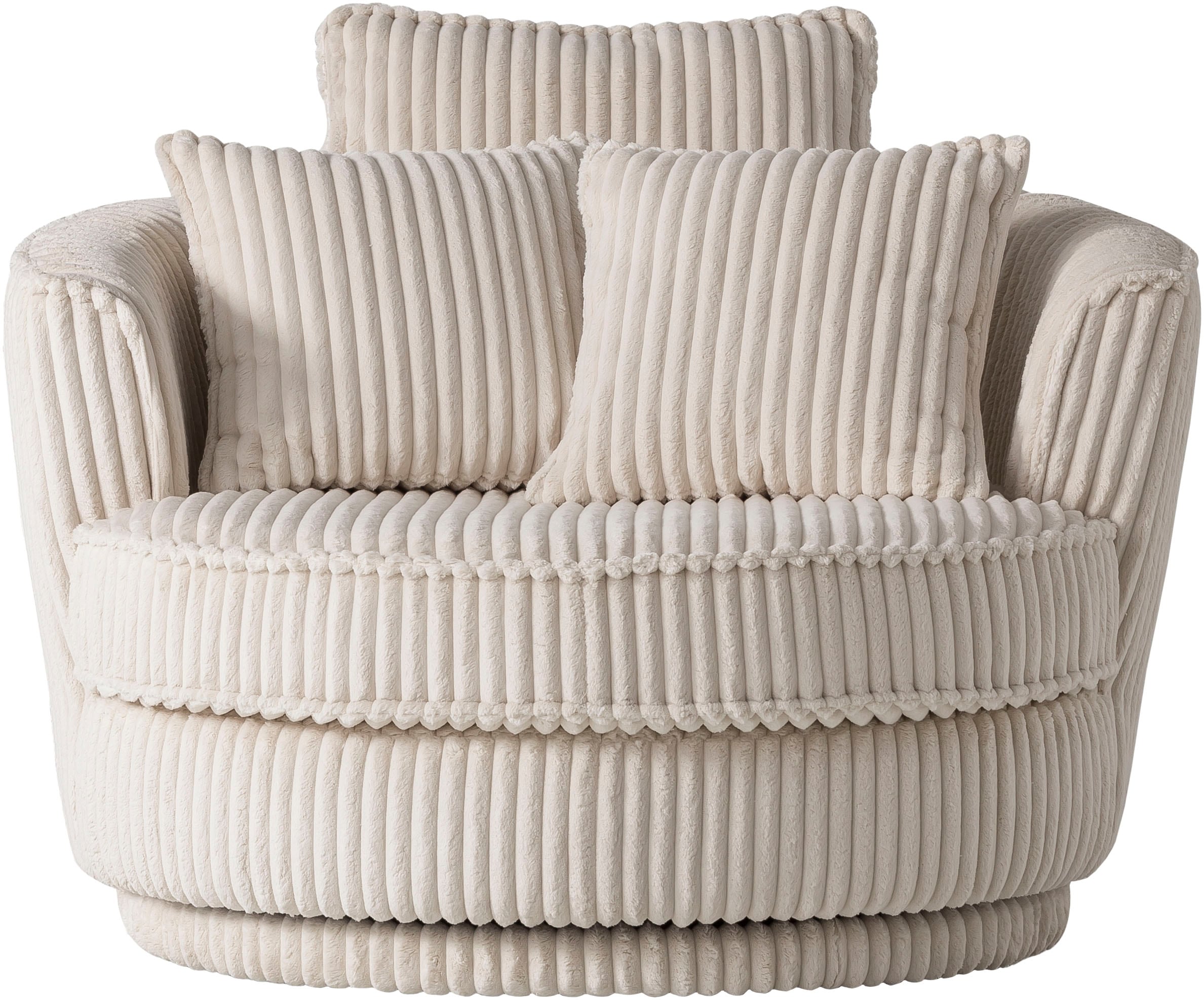 Leonique Drehsessel »MAISIE, Love Seat XXL, Lese-Sessel BIG-«, Sessel in MEGA CORD u. Web-Velours, 360 Grad drehbar