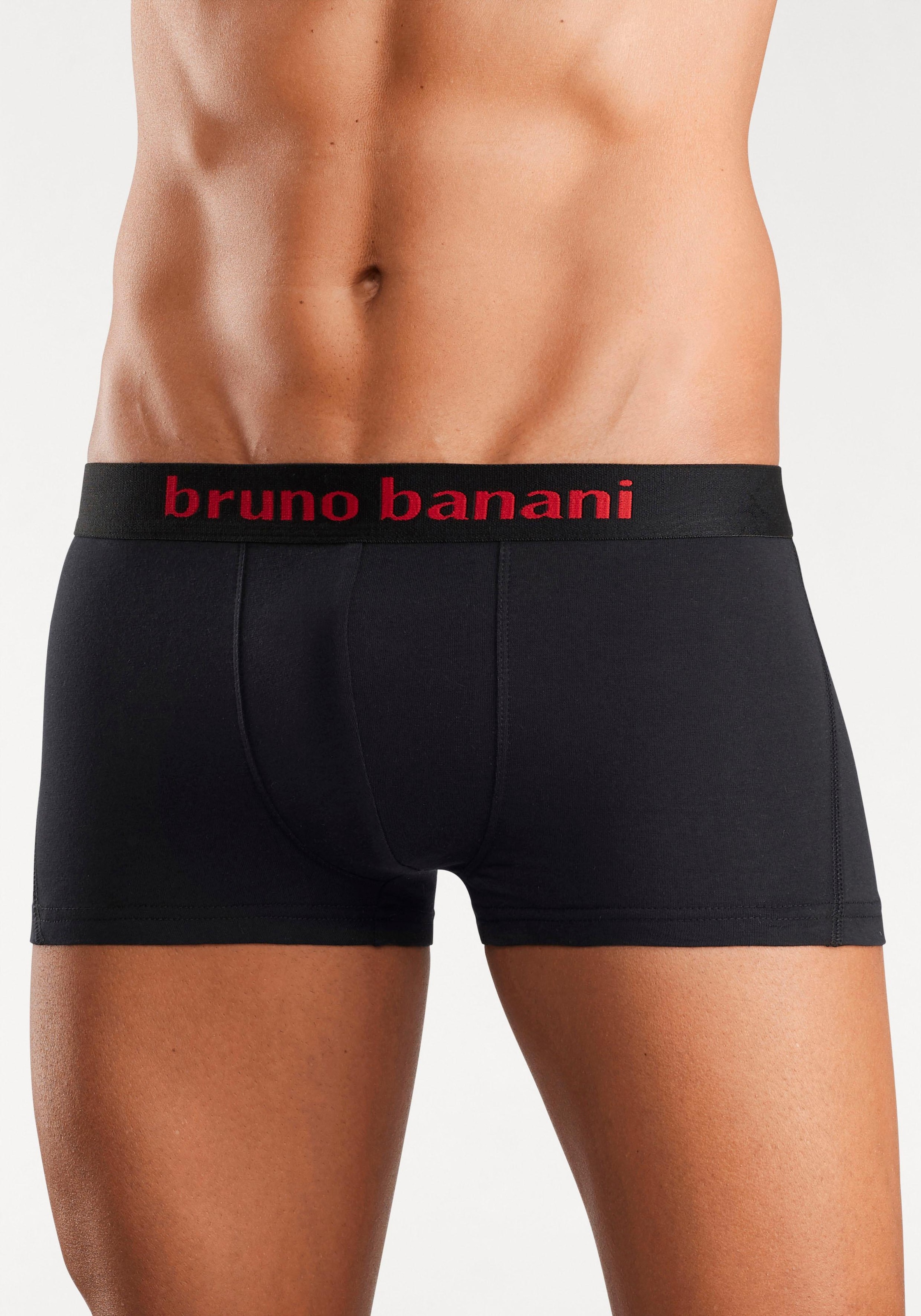 Bruno Banani Boxershorts, (Packung, 4 St.), in Hipster-Form mit Logo Webbund