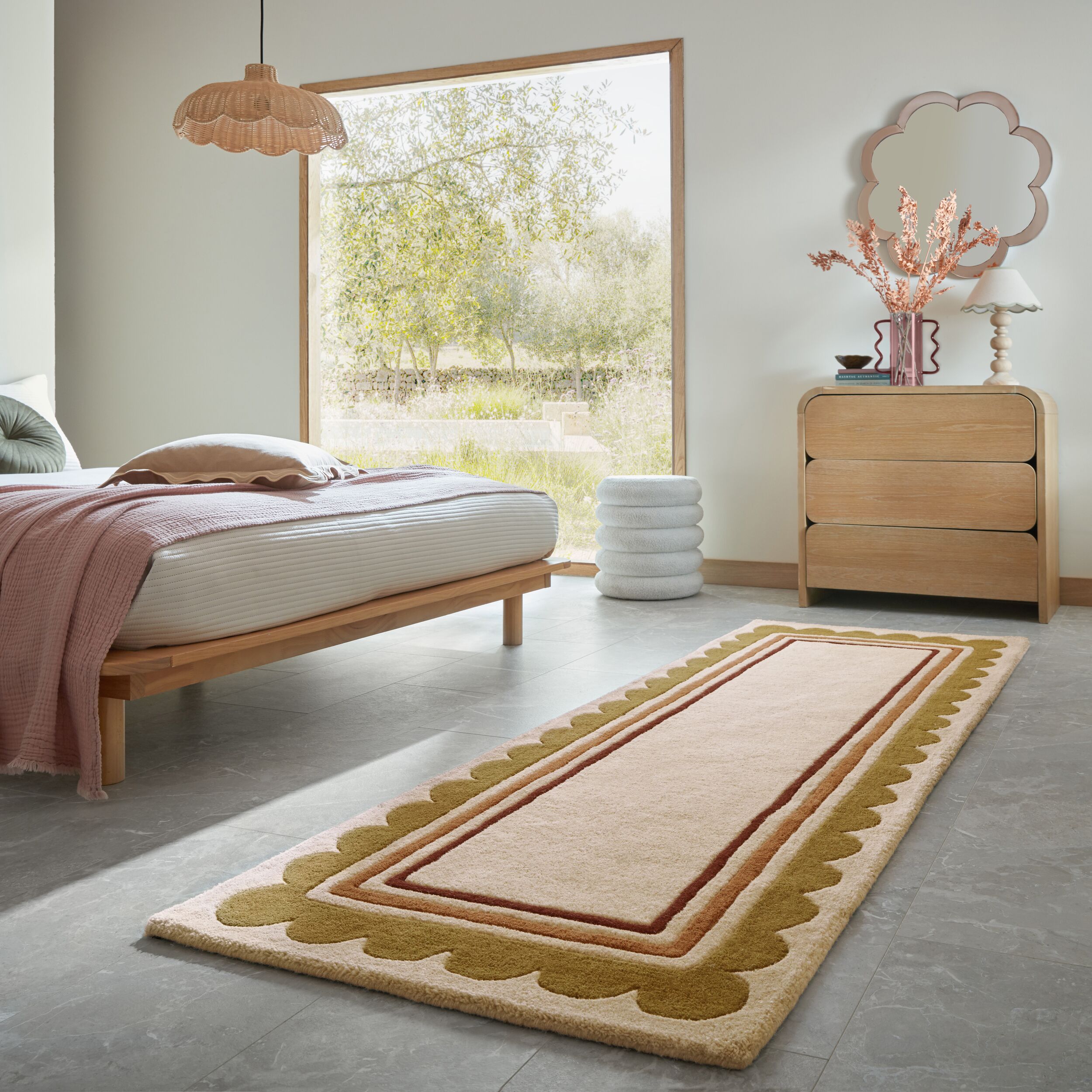 FLAIR RUGS "Lois mit Jakobsmuschelbordüre" rechteckig 10 mm Höhe mit Jakobsmuschelbordüre