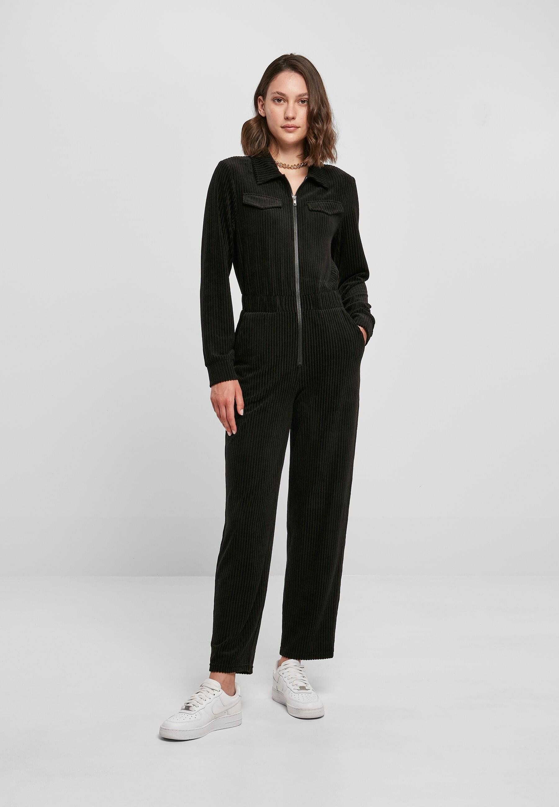 URBAN CLASSICS Jumpsuit »Urban Classics Damen Ladies Velvet Rib Boiler Suit«, (1 tlg.)
