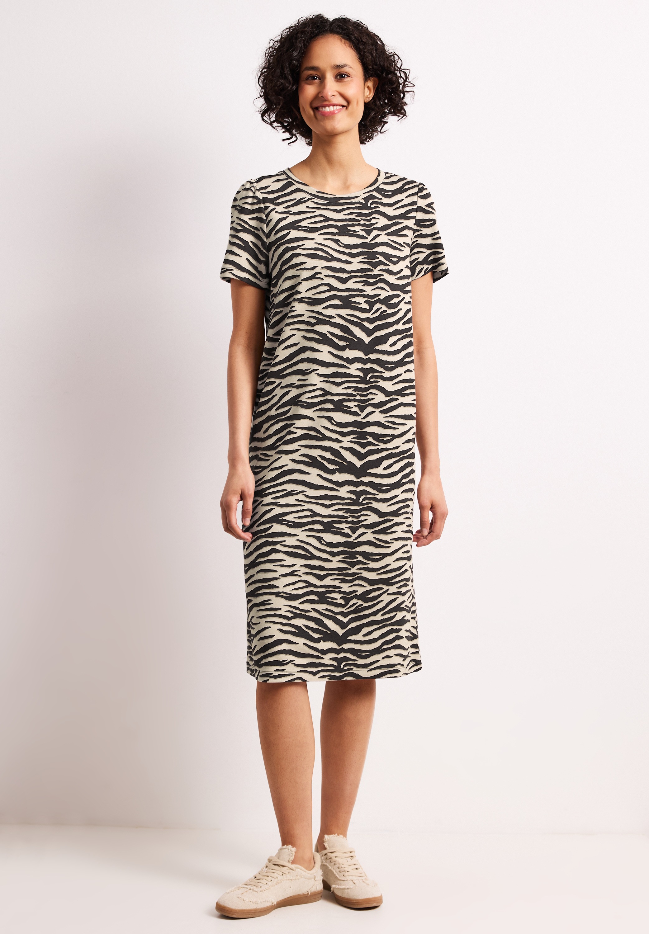 STREET ONE Jerseykleid Ohne Taschen mit Zebramuster