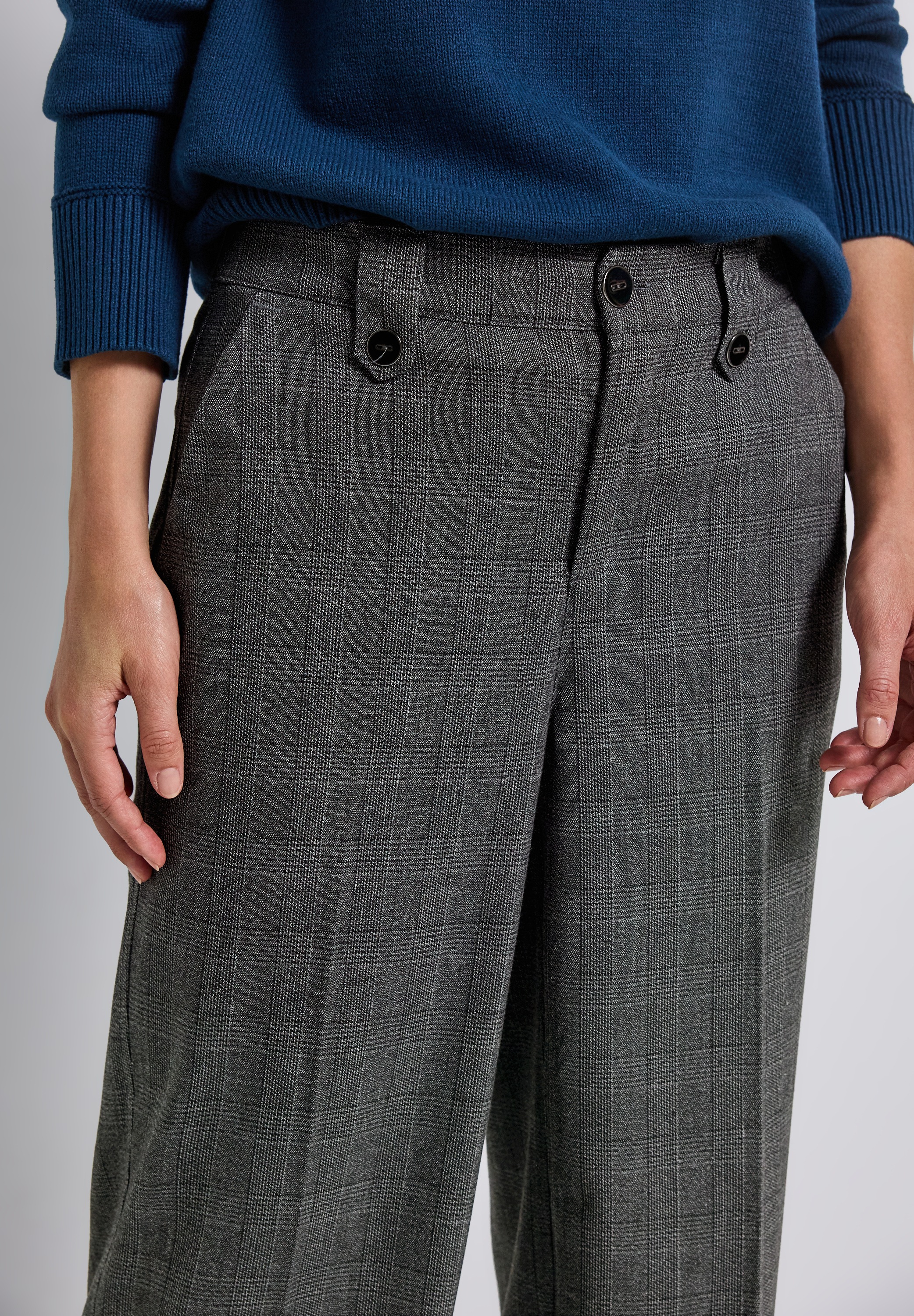 Thumbnail - STREET ONE Stoffhose kariert, mit Viskose und Stretch