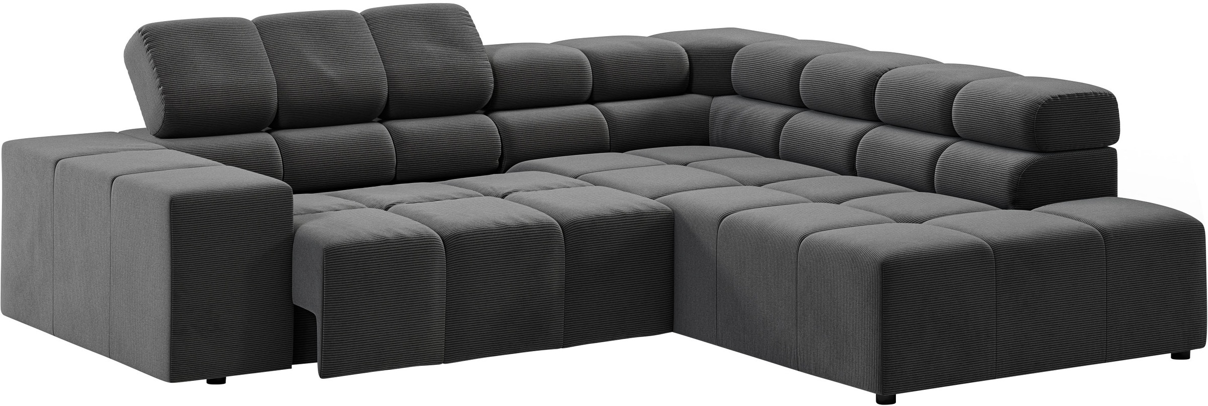 INOSIGN Ecksofa »Ancona, incl. Kopfteilverstellung + 3 Zierkissen, L-Form, Breite 249cm«, wahlweise motorische Sitztiefenverstellung, B/T(H: 249/215/70 cm