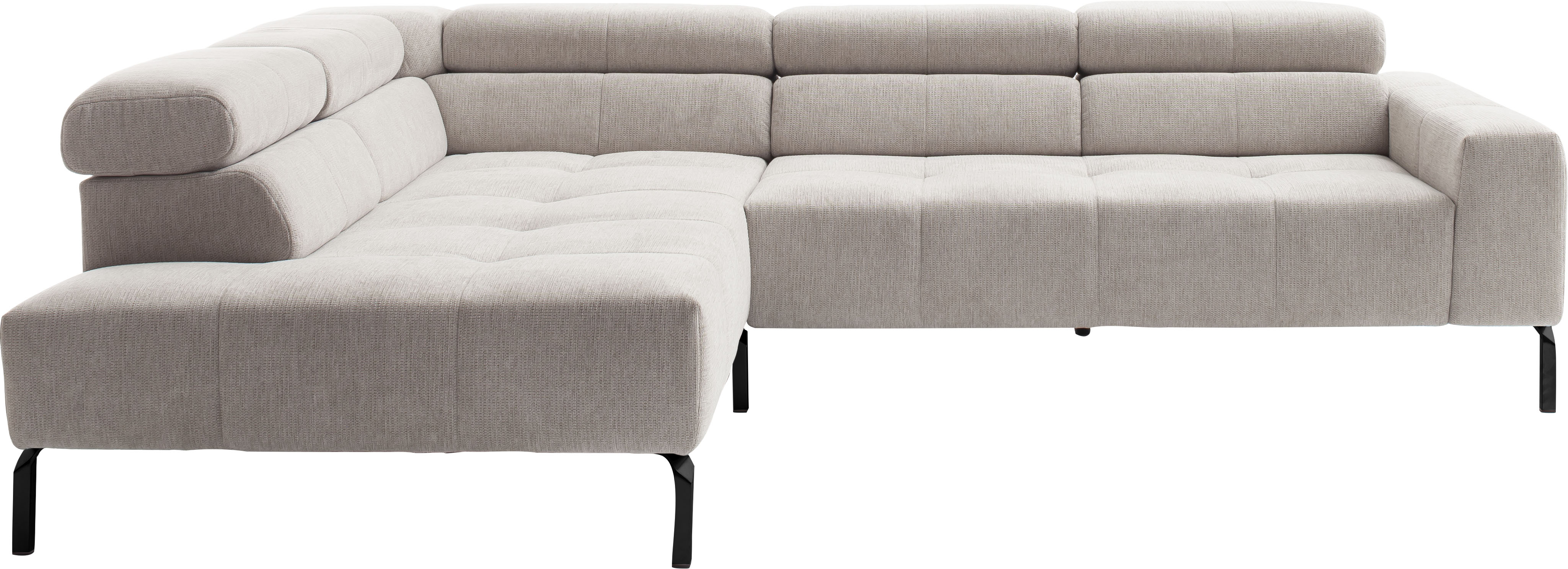 Home affaire Ecksofa "Claya Move, L-Form, Kopf- & Rückenverstellung, Breite 282 cm" Moderne Steppung, weicher Polsteraufbau & saugroboterfreundliche Höhe