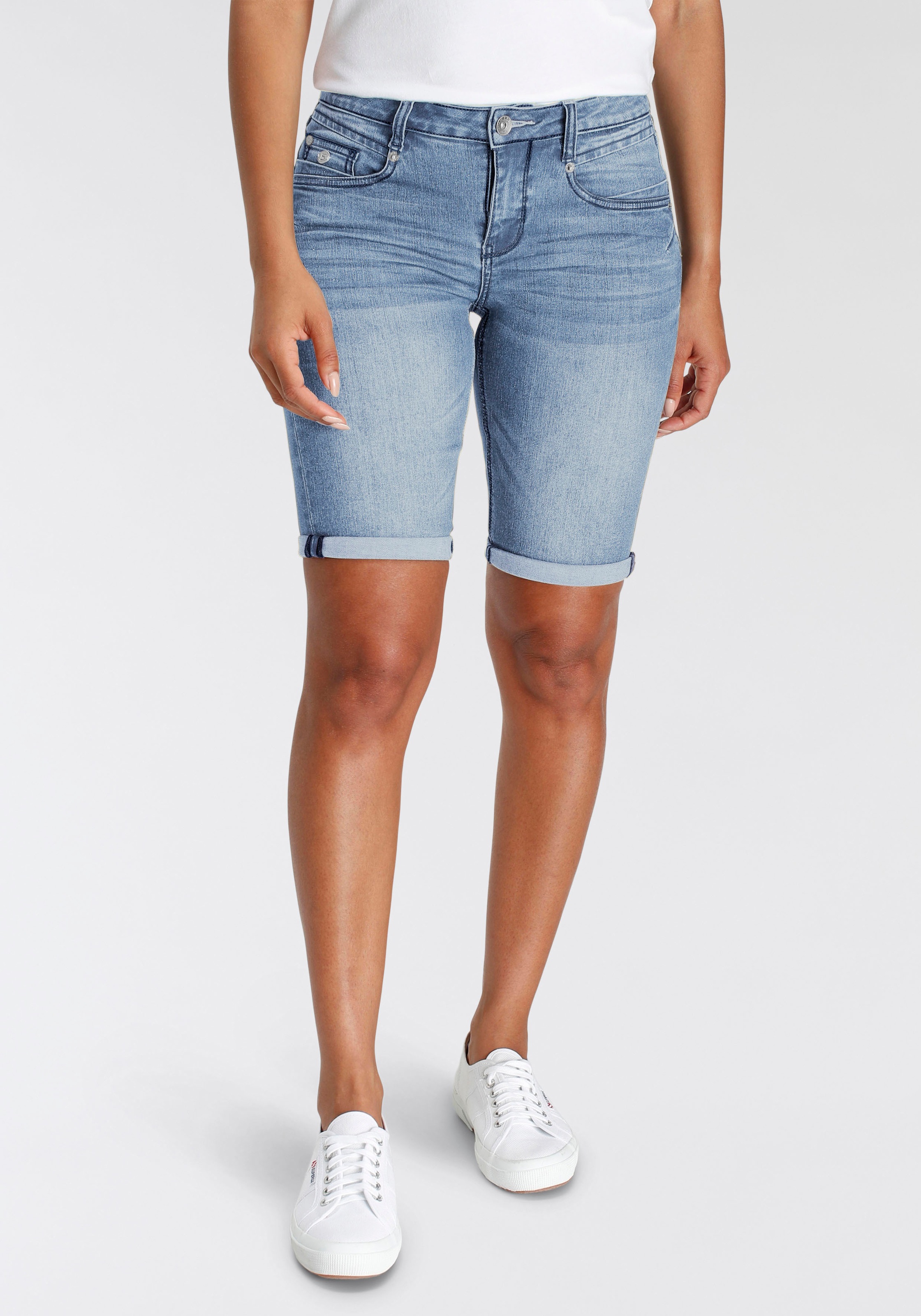 H.I.S Jeansshorts "duffyHS", schmale Beinform, krempelbare Beinabschlüsse, günstig online kaufen