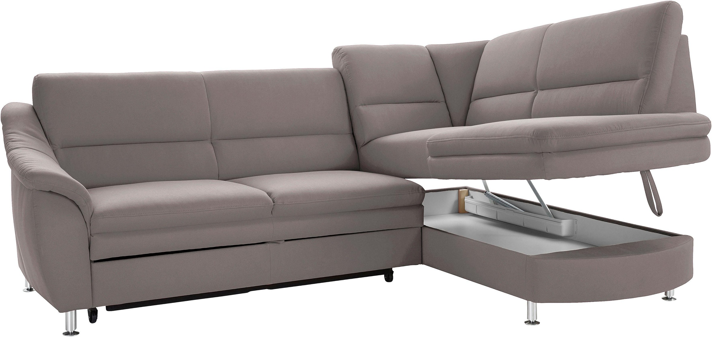 sit&more Ecksofa »Cardoso L-Form«, mit Federkern, wahlweise mit Bettfunktion und Schubkasten