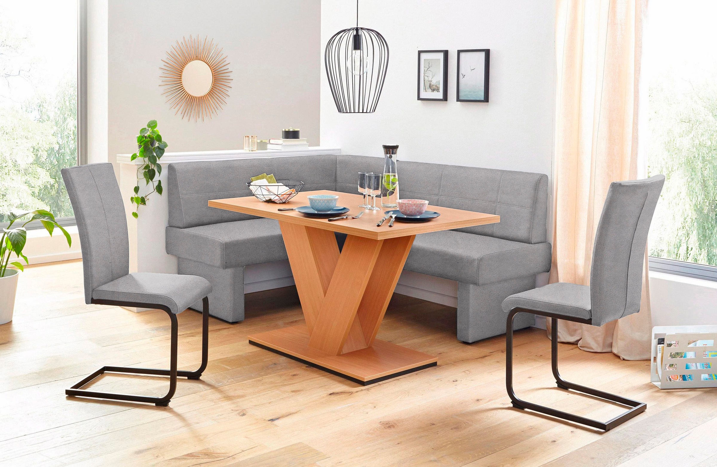 Home affaire Freischwinger »Nils«, (Set), 2 St., Microfaser VINTAGE, Stuhl belastbar bis 120 Kg, Gestell Metall im Chrom-Look oder Schwarz