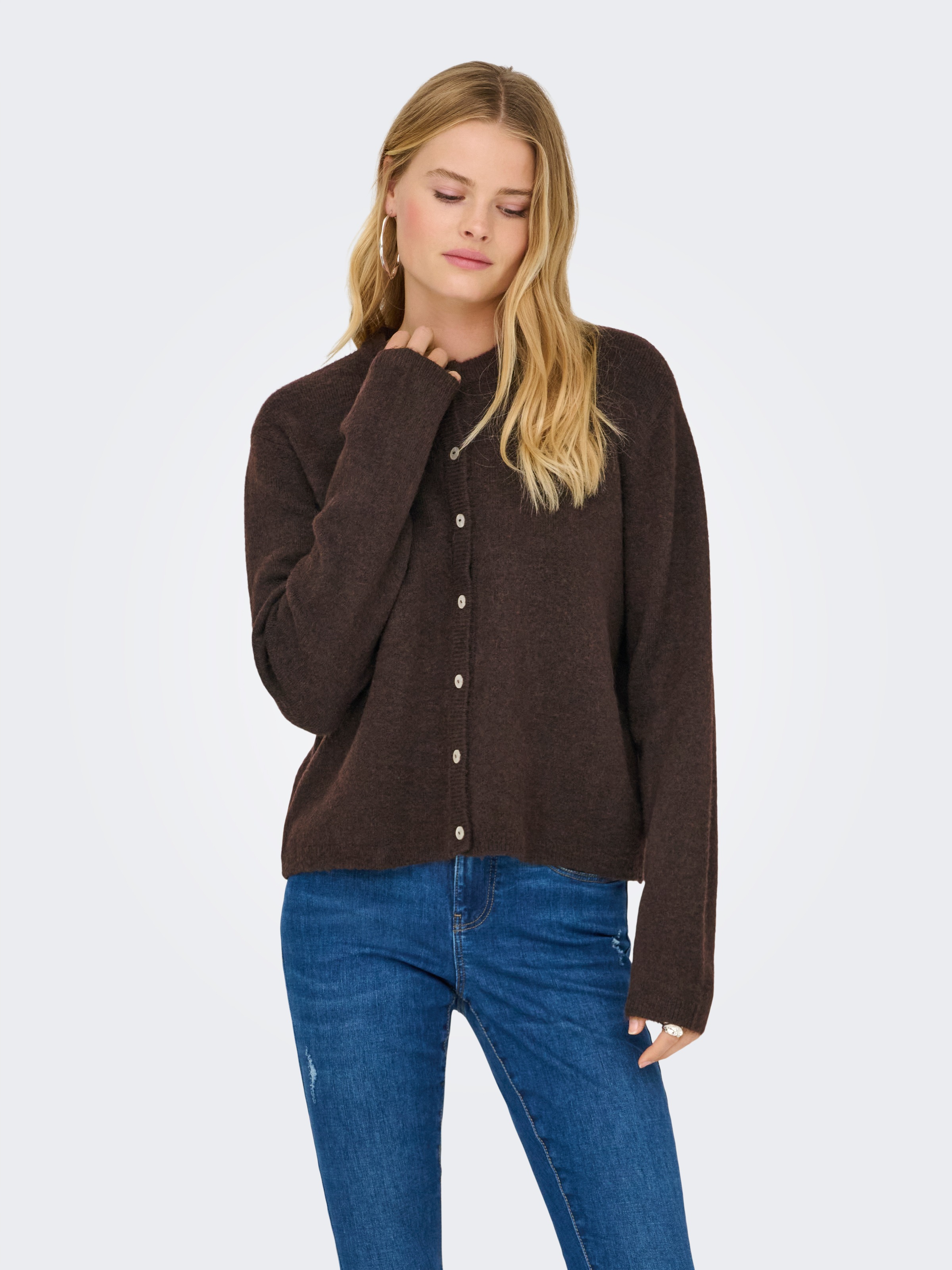 ONLY Strickjacke "ONLSIMONI L/S O-NECK CARDIGAN KNT NOOS" Materialmix, rela günstig online kaufen