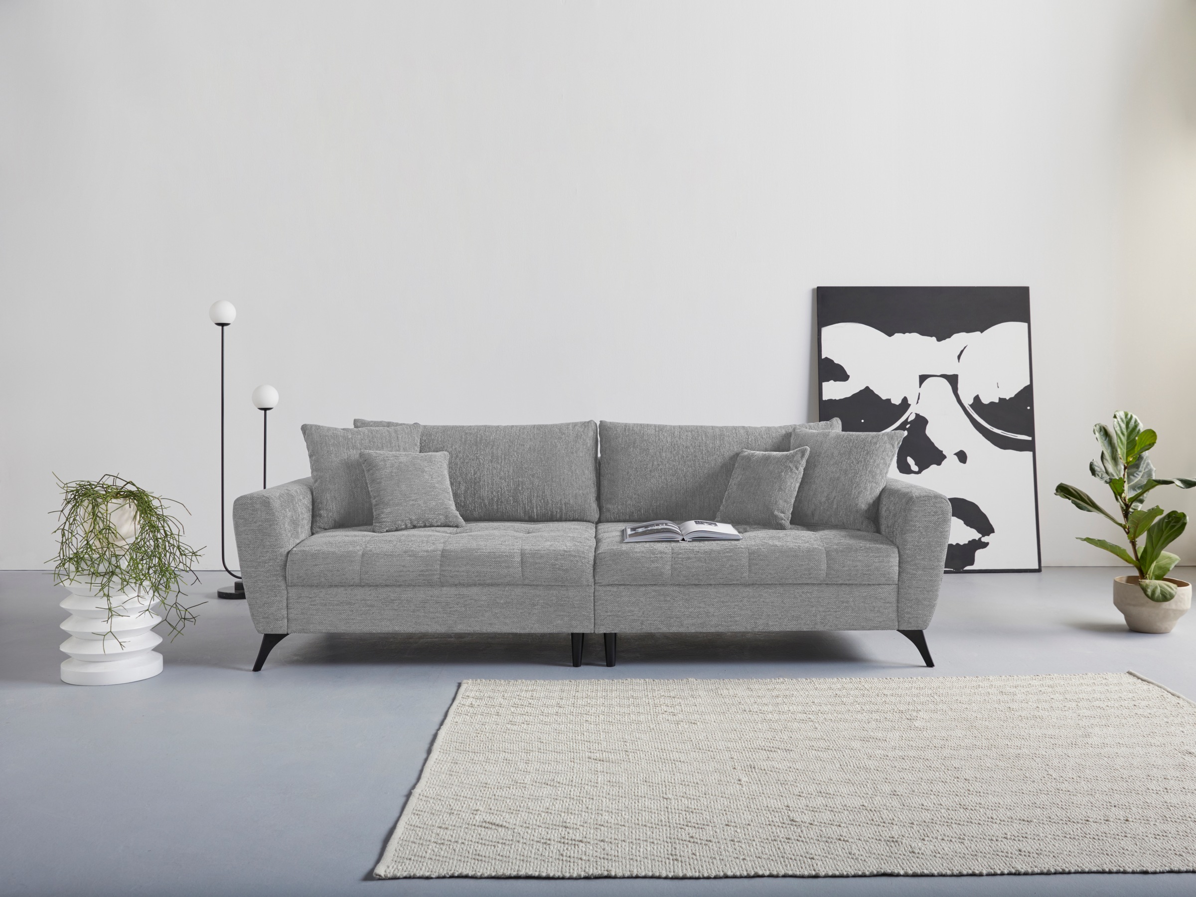 INOSIGN Big-Sofa "Lörby", auch mit Aqua clean-Bezug, feine Steppung im Sitzbereich, lose Kissen