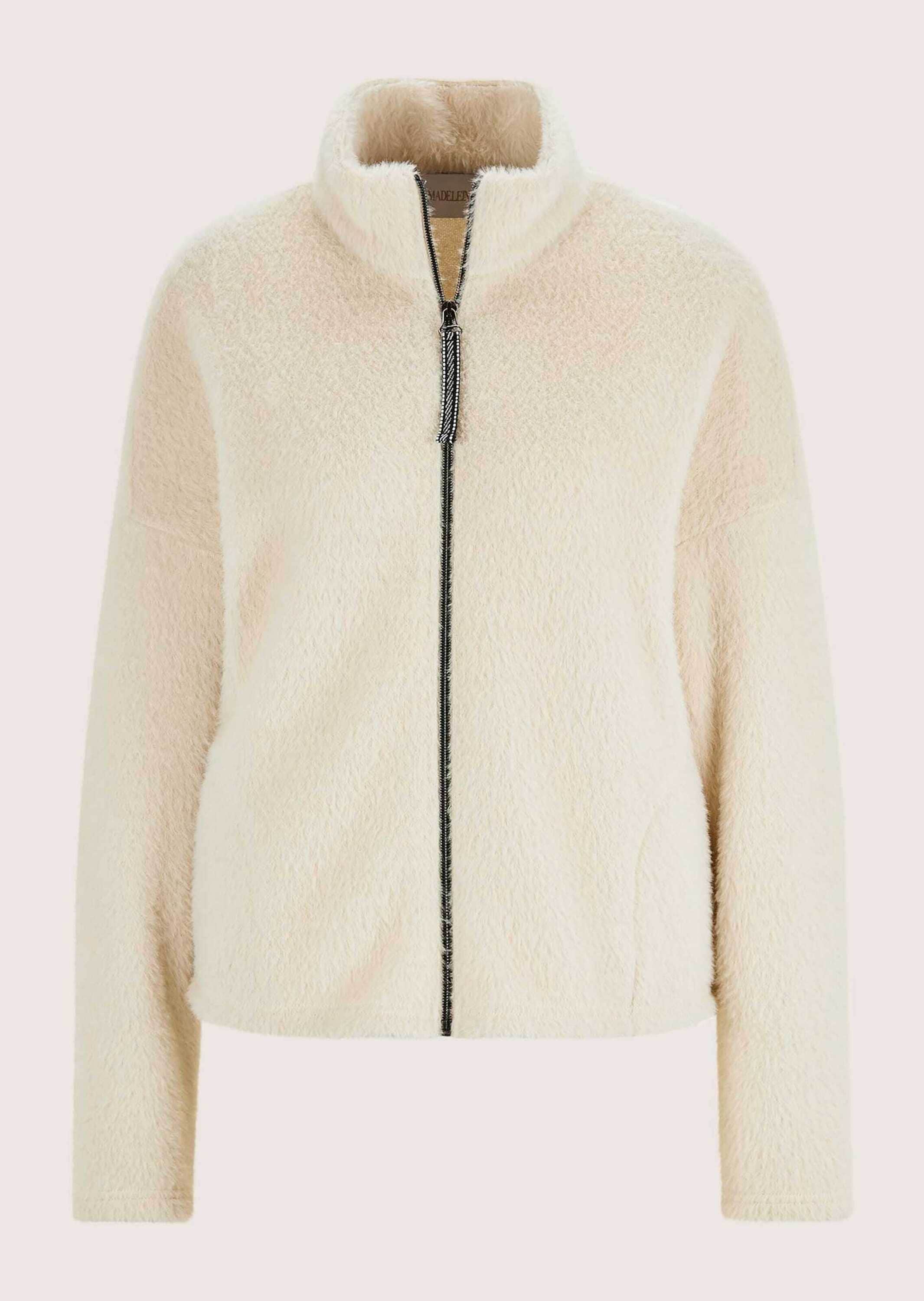 MADELEINE "Jacke Trendige Kurzjacke mit Stehkragen" Kunstjelljacke, kuschelige Ware