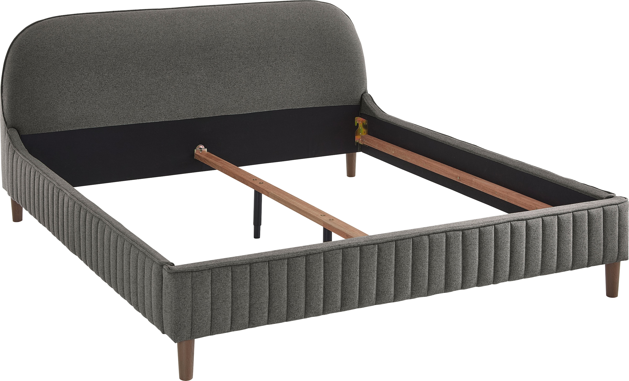ATLANTIC home collection Polsterbett »Madita, 180x200cm, mit organischer Kopfteilform«, luxuriös gepolstertes Kopfteil, Bezugstoff mit einem feinen Relief