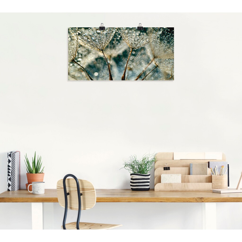 Artland Wandbild »Pusteblume Regenschauer«, Blumen, (1 St.)