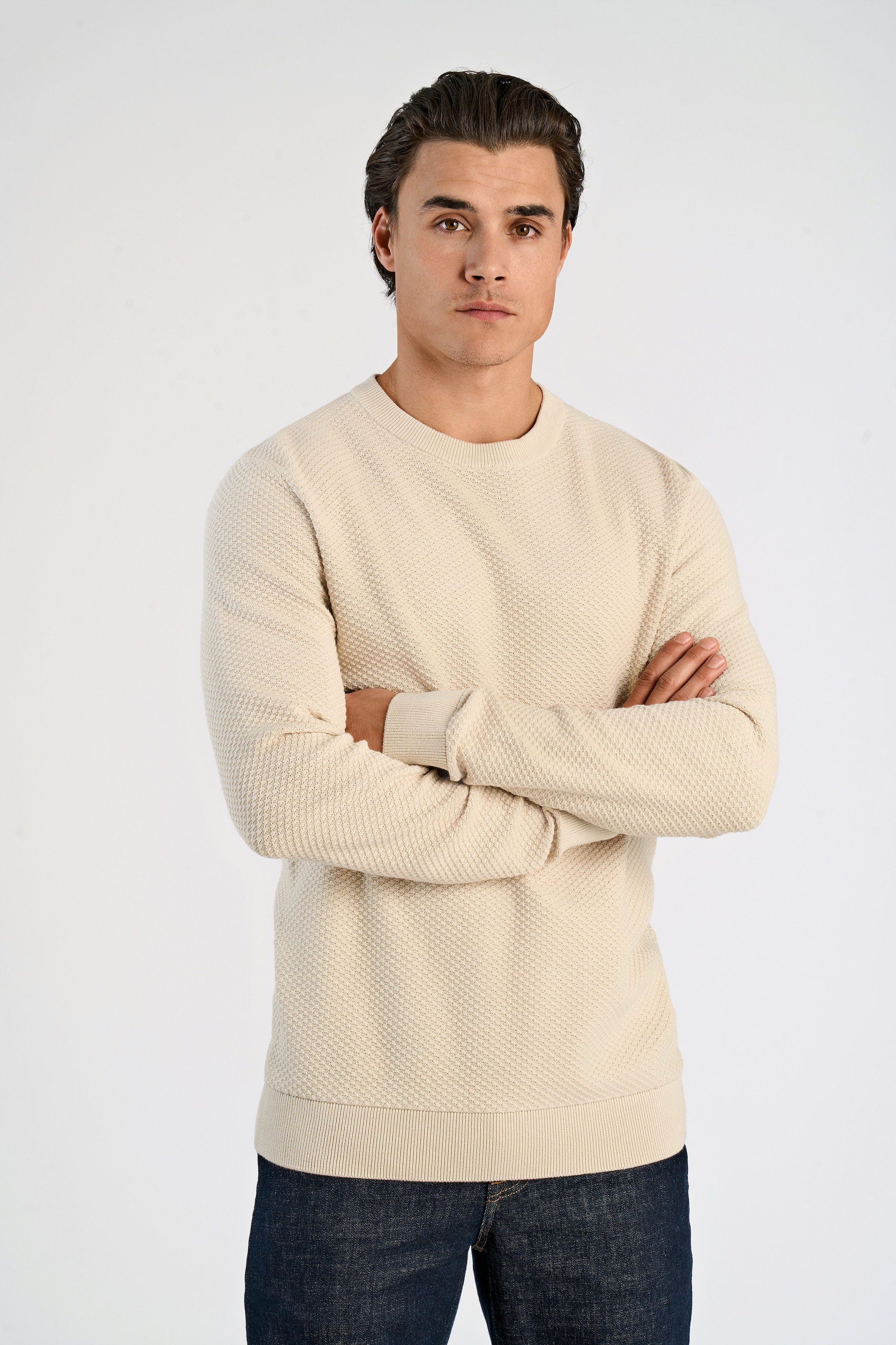 LINDBERGH Strickpullover mit Rundhals und aus reiner Baumwolle günstig online kaufen