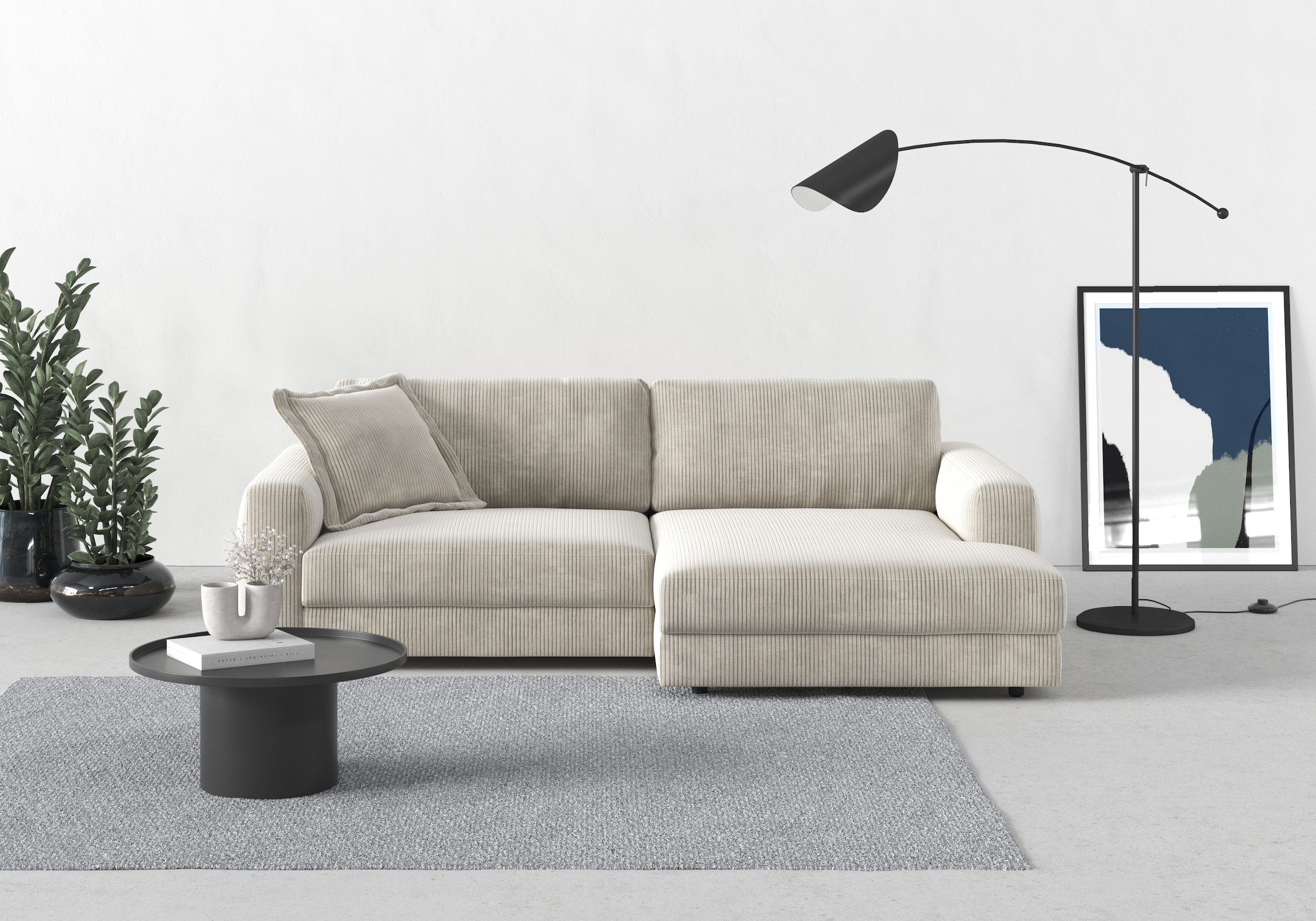 TRENDMANUFAKTUR Ecksofa "Bourbon" mit extra hohem Sitzkomfort, auch in Cord günstig online kaufen
