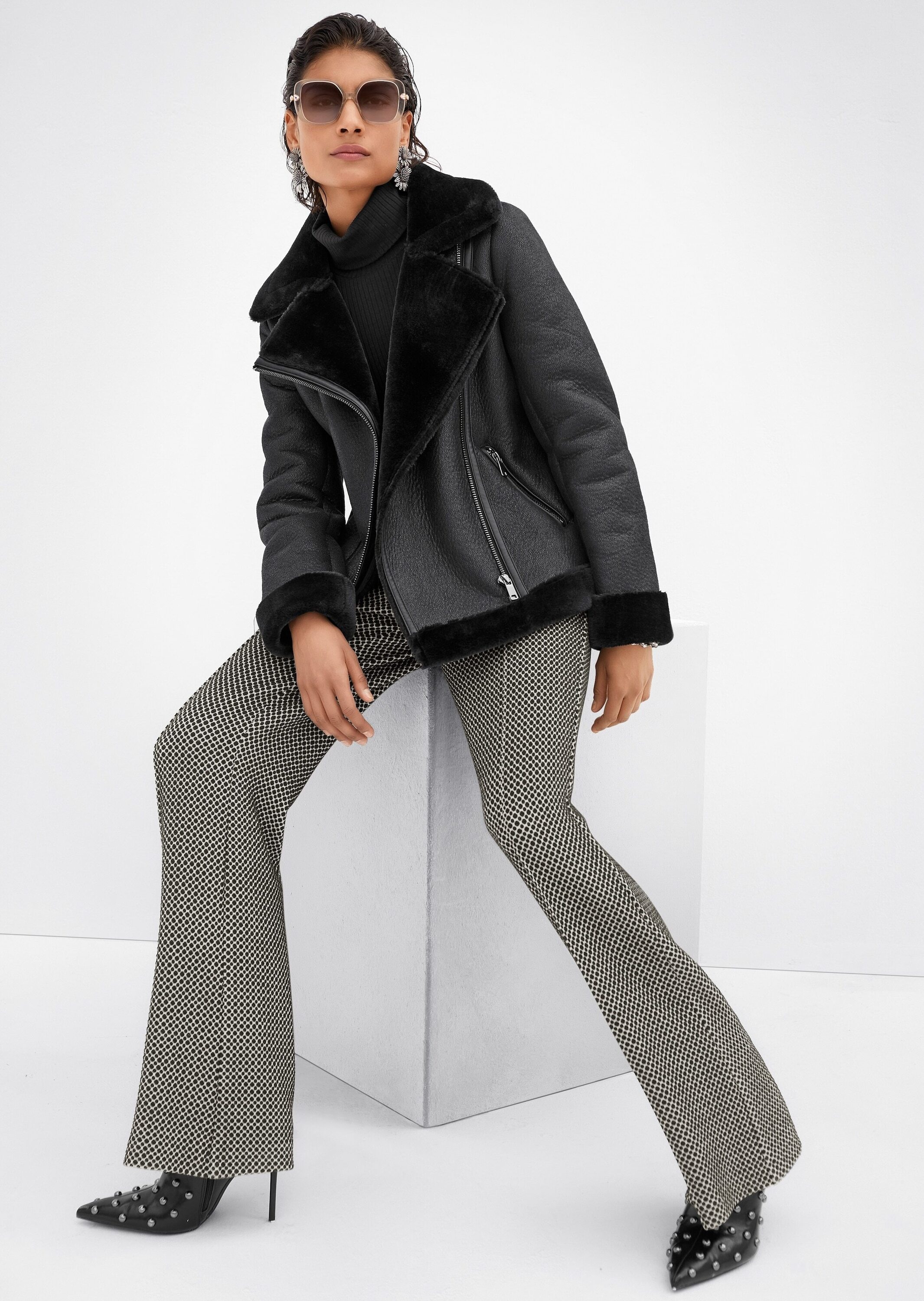 MADELEINE Jerseyhose »Stoffhose Jacquardhose mit geradem Schnitt«