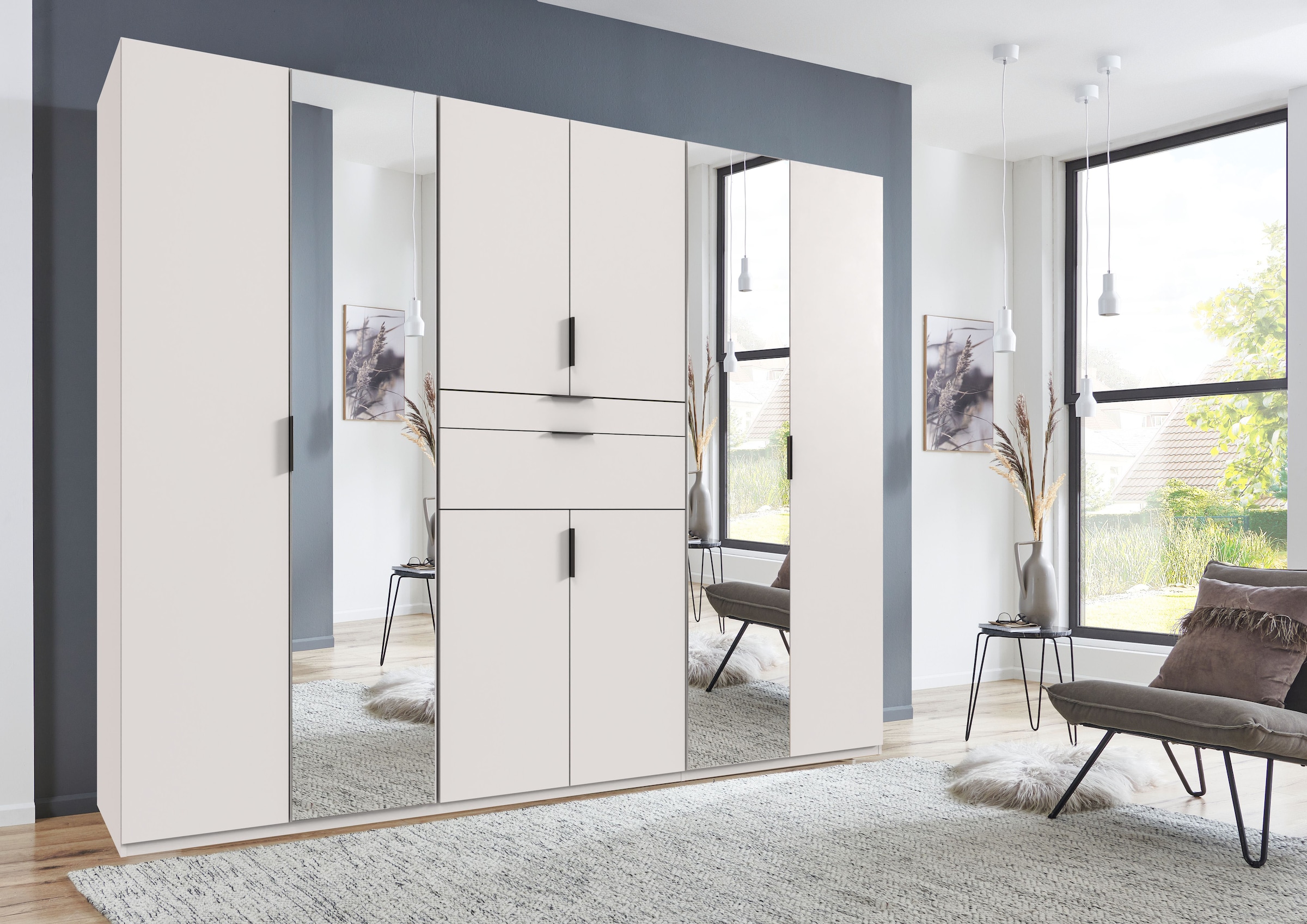 Wimex Drehtürenschrank »Moldau Kleiderschrank mit Spiegel Schlafzimmerschrank Bestseller«, Wähle deine Innenausstattung fertig konfiguriert im Schrank