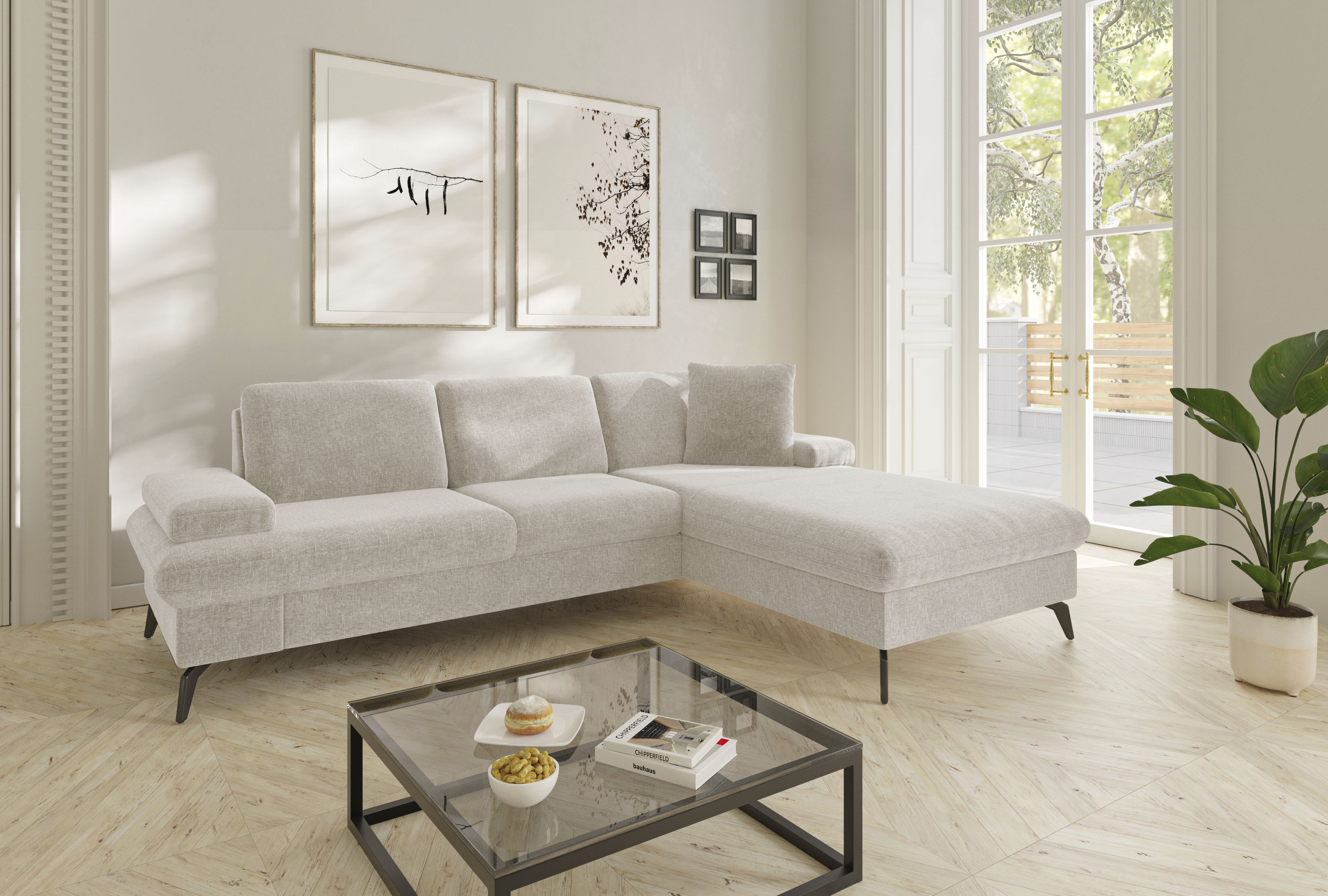 sit&more Ecksofa "Morris Jubi L-Form, B: 247 cm" mit Armteilfunktion & 1 Zierkissen, optional Schlaffunktion