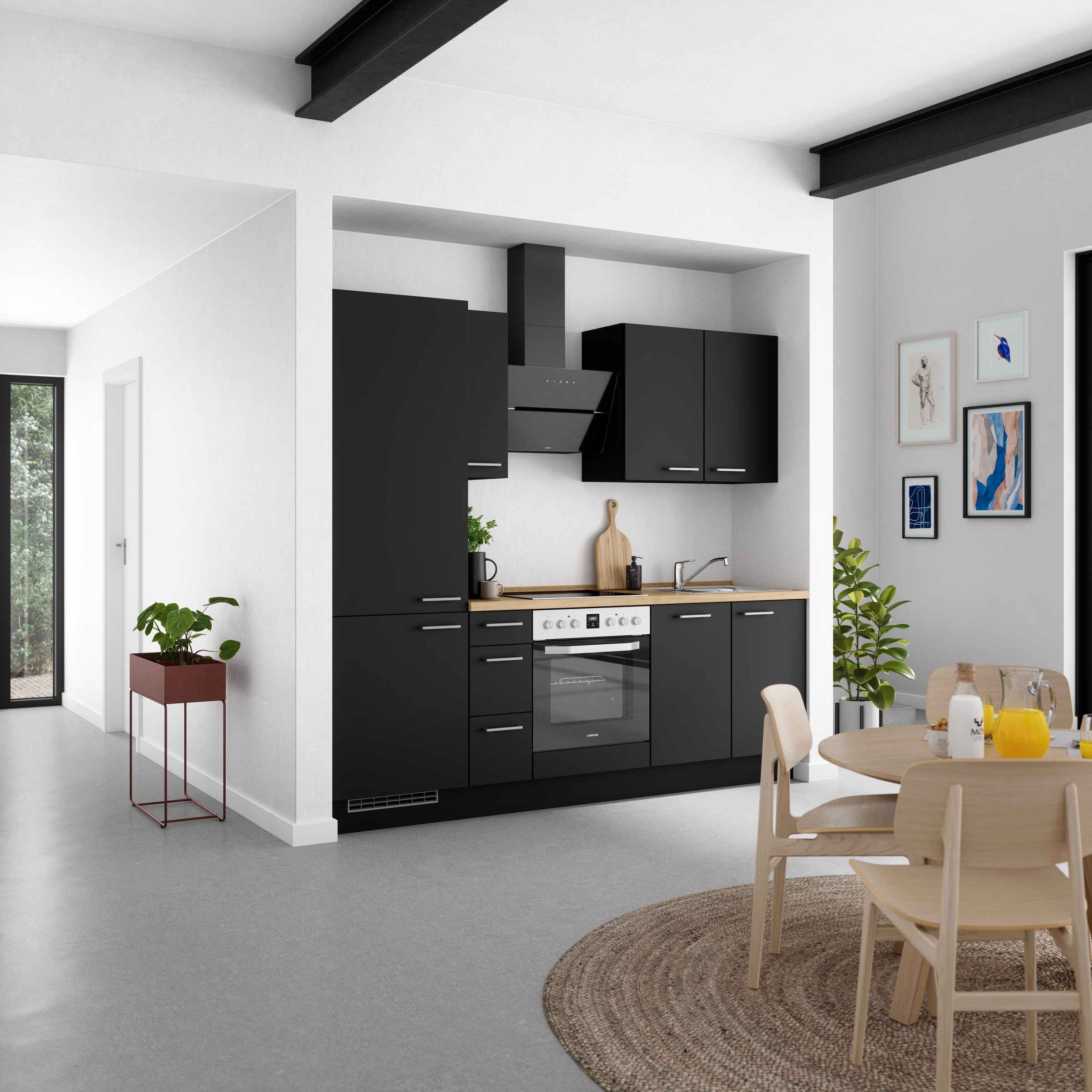 nobilia® Küchenzeile »"Touch II"«, vormontiert, Ausrichtung wählbar, Breite 240 cm, wahlw. mit E-Geräten