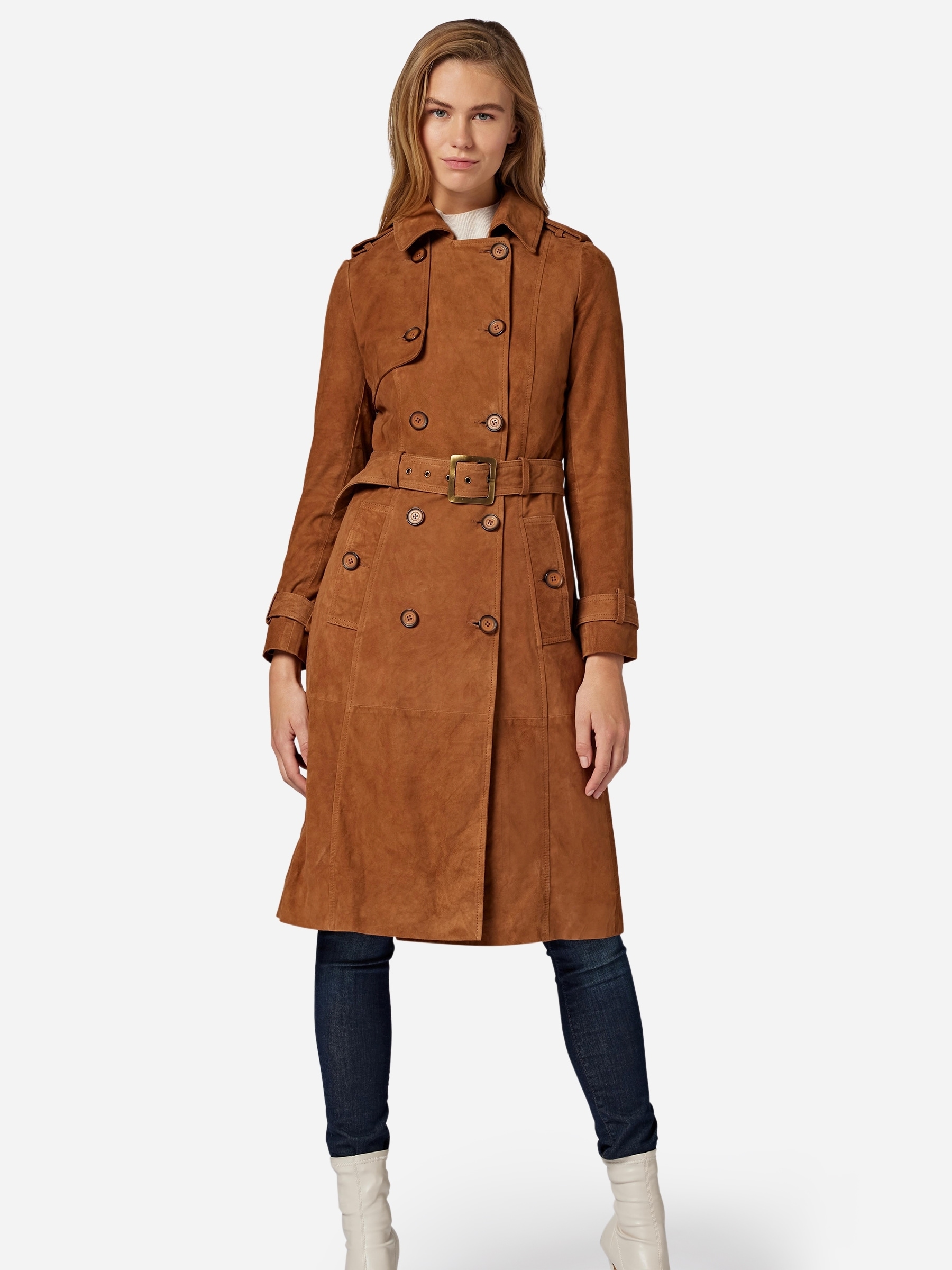 RICANO Trenchcoat »Mantel Gloria« Handgefertigt aus echtem Leder