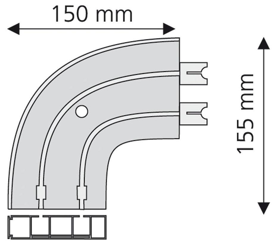 Liedeco Rundbogen, 2 läufig-läufig, Fixmaß, weiß