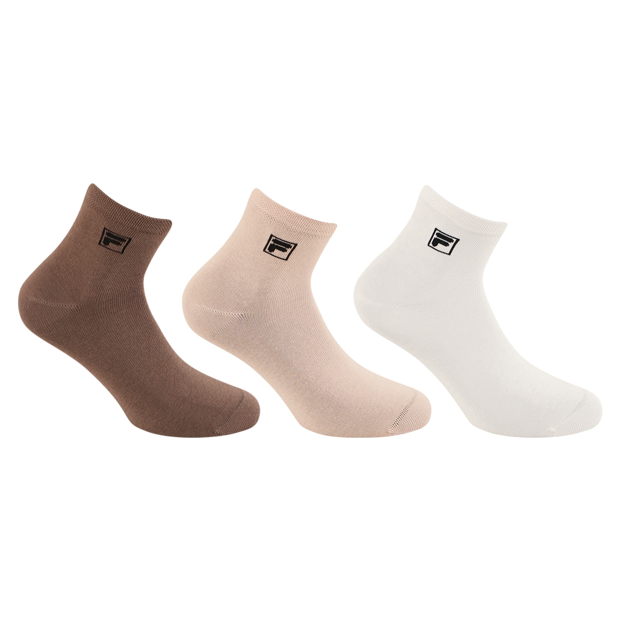 Fila Kurzsocken "UNISEX QUARTER PLAIN SOCKS" 3 Paar tlg. mit eingestrickem Logo
