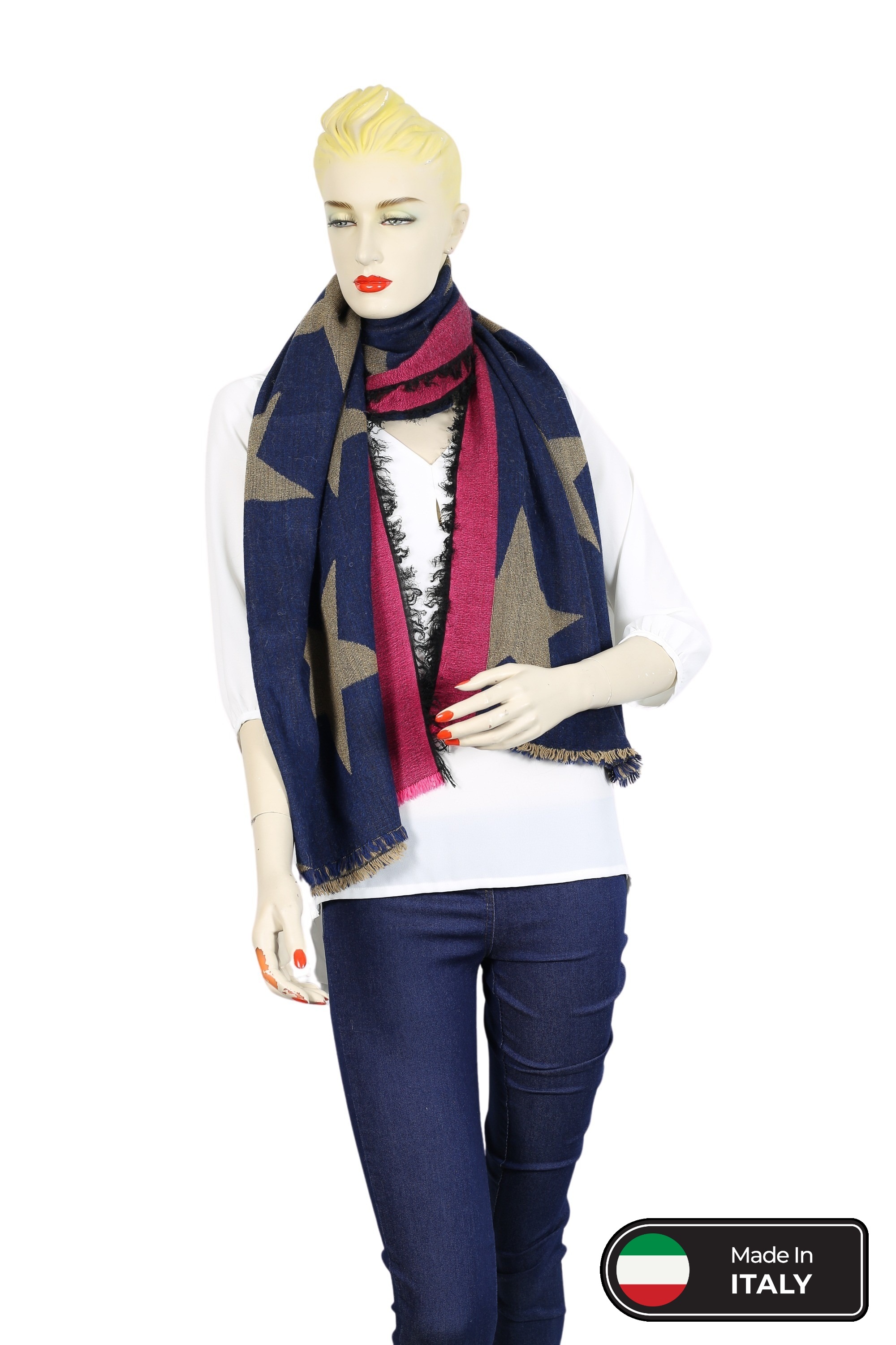 COLLEZIONE ALESSANDRO Wollschal "Sternen", mit Wollanteil, Made in Italy günstig online kaufen