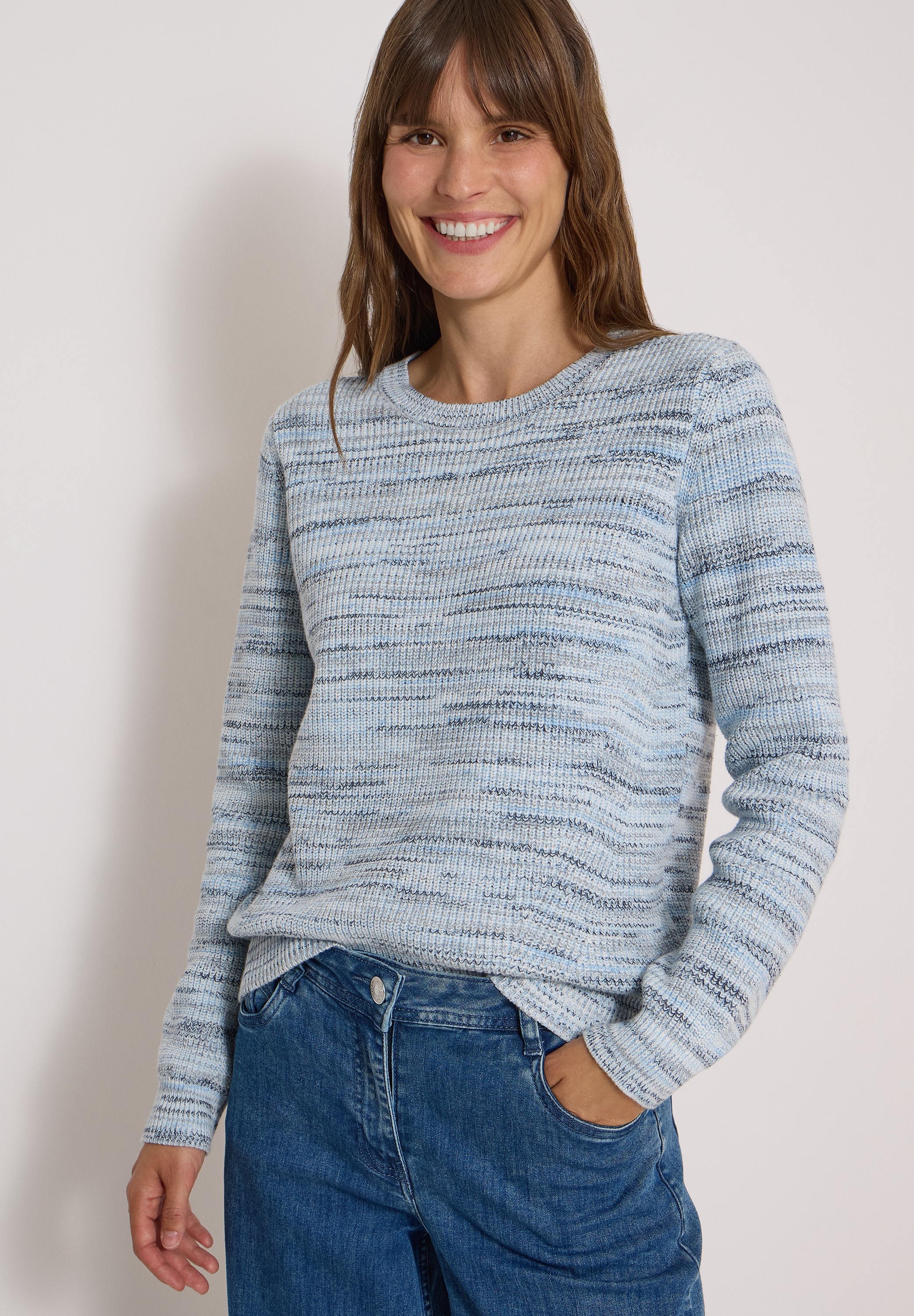 Cecil Strickpullover mit Rundhals und Space-Dye-Optik