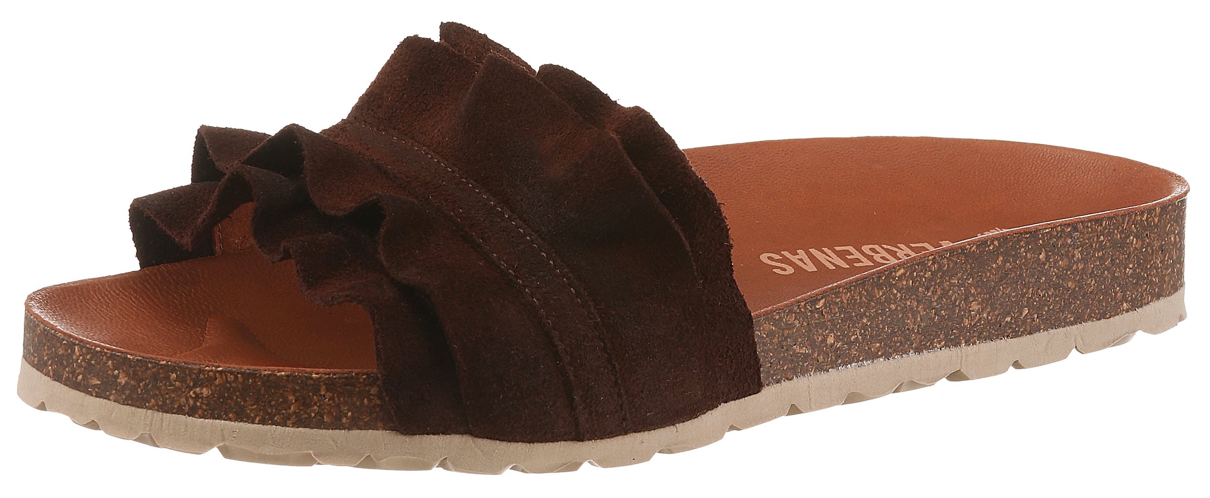 VERBENAS Pantolette "Rocio Roda" Sommerschuh, Flat mit geschwungenen Lasche günstig online kaufen