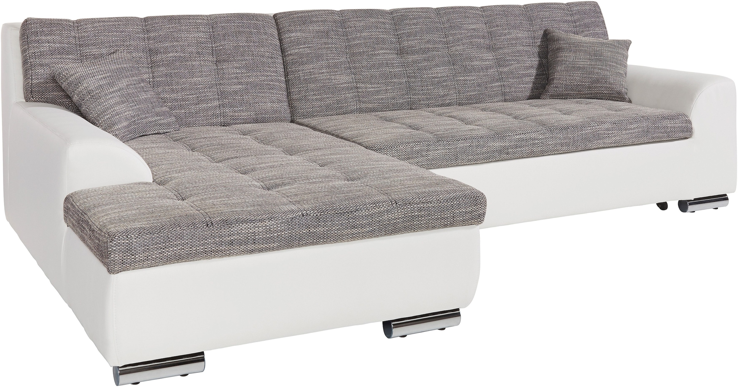 DOMO collection Ecksofa Treviso, wahlweise mit Bettfunktion, incl. Zierkissen