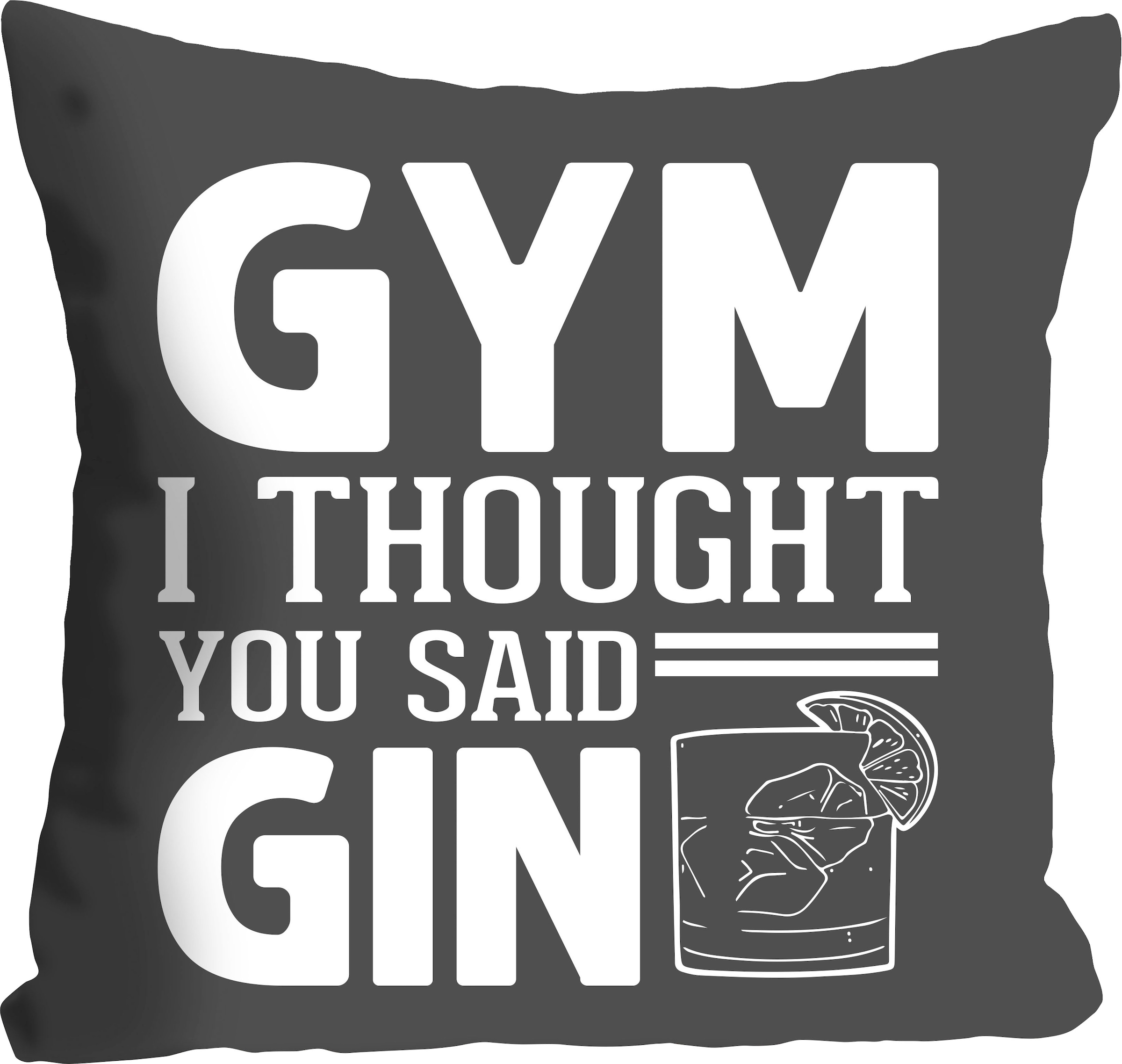 queence Dekokissen "GYM or GIN" mit einem Schriftzug günstig online kaufen