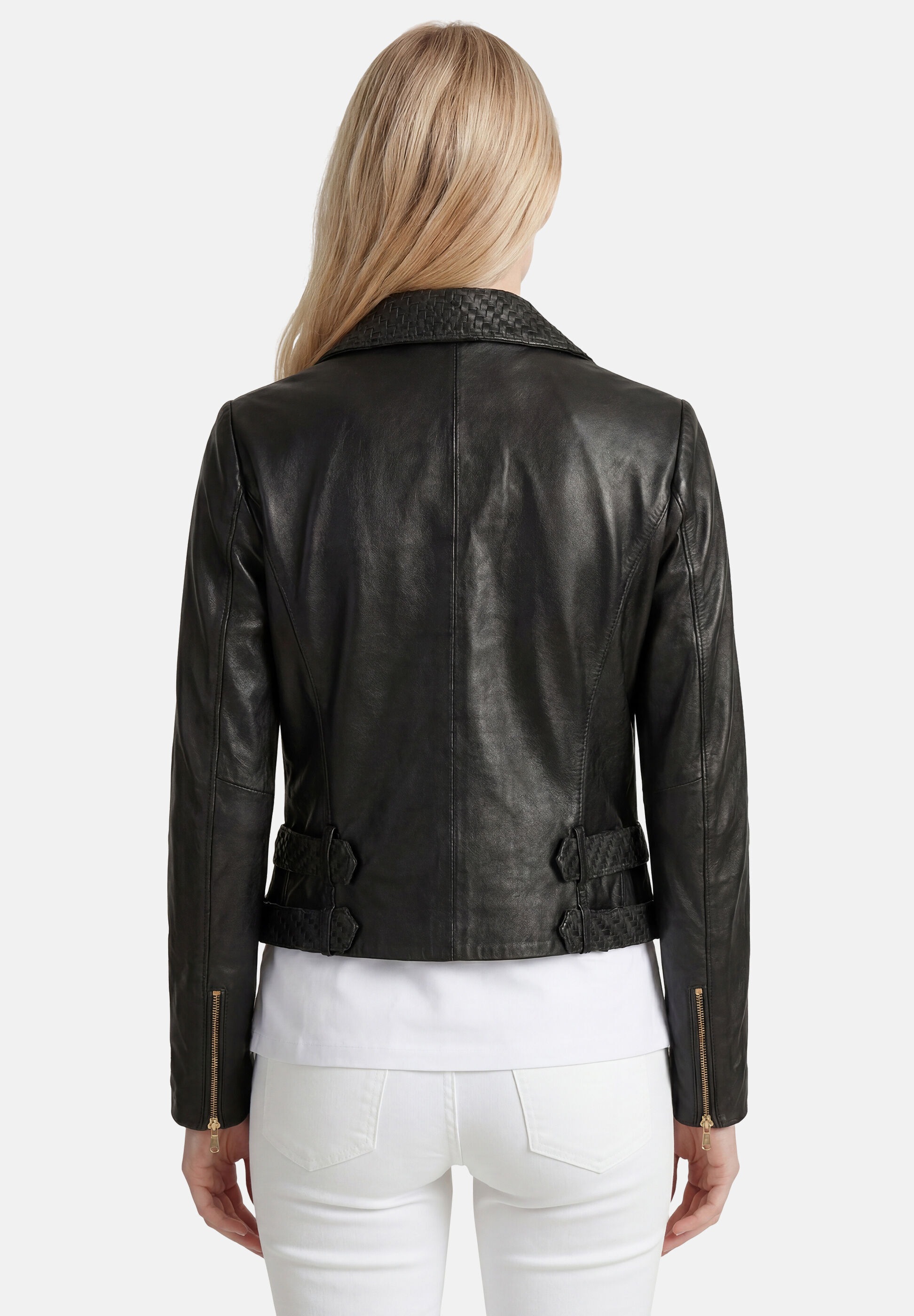 Apple of Eden Lederjacke »Apple of Eden Lederjacke« ohne Kapuze mit geflochtenem Reverskragen