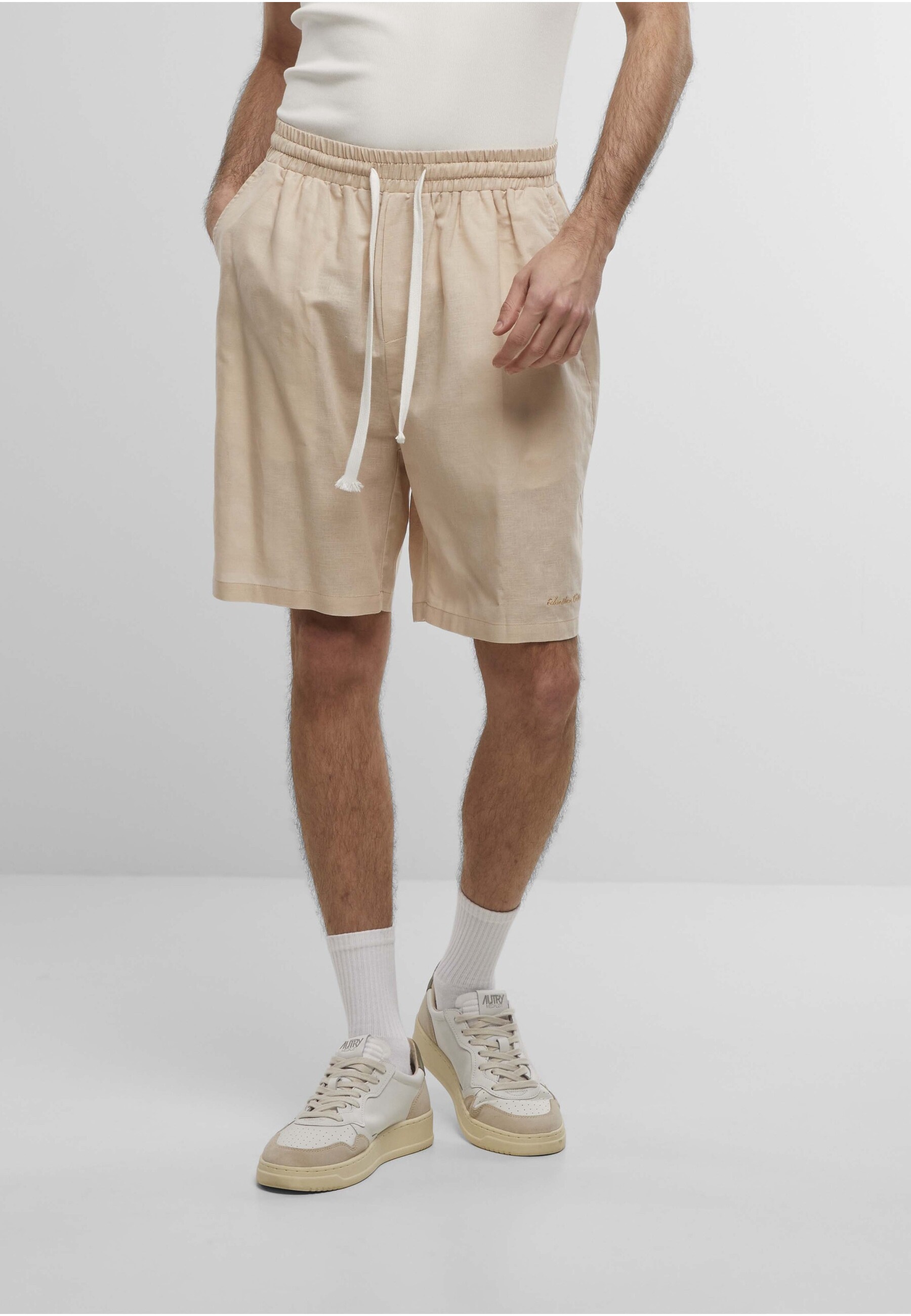 Another Cotton Lab Shorts »Another Cotton Lab Logo Stitched Linen Shorts«