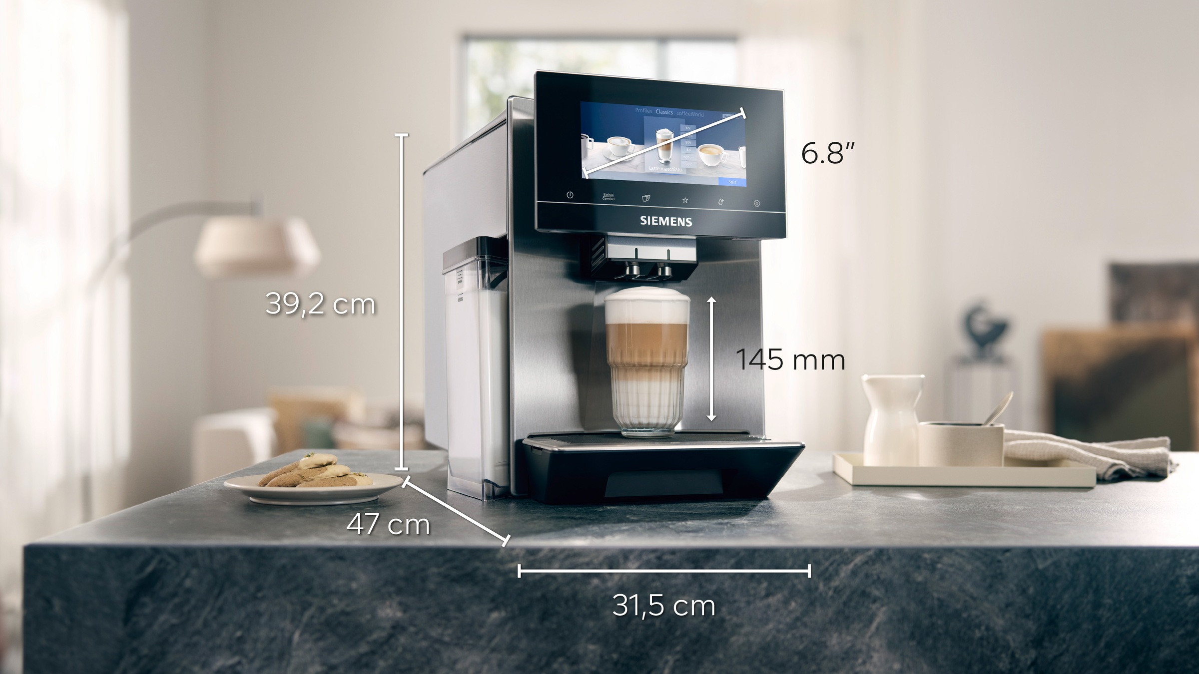 SIEMENS Kaffeevollautomat "EQ900 TQ905D03, intuitives 6,8" TFT-Display, Bar günstig online kaufen