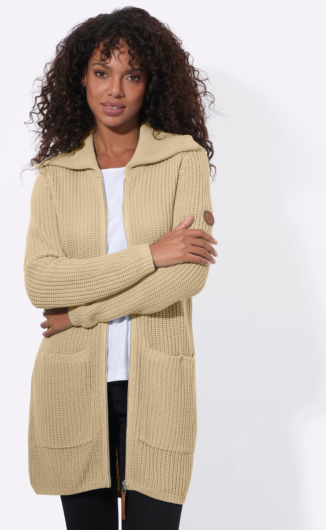 Casual Looks Longstrickjacke