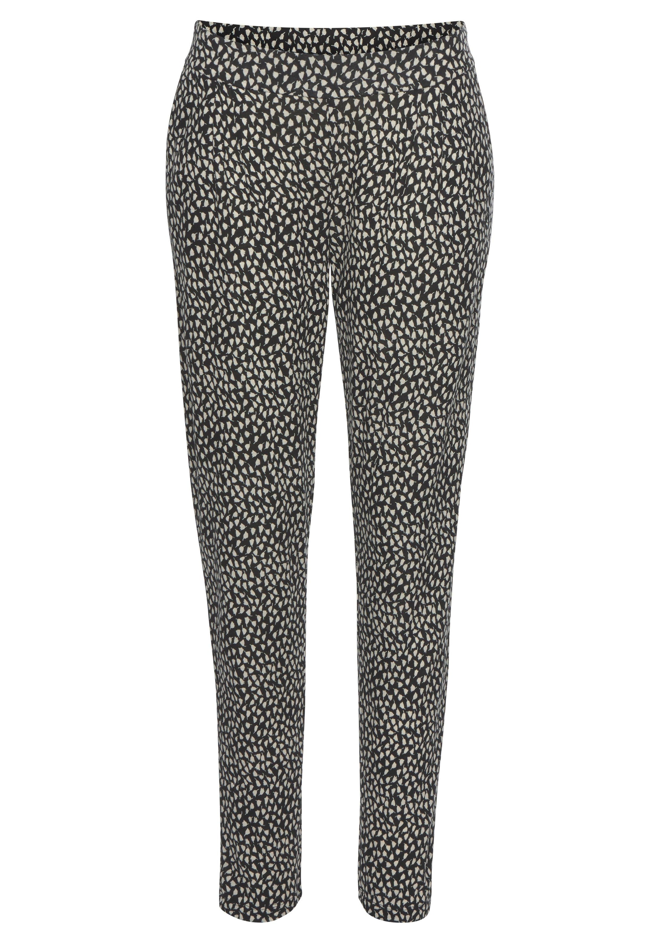 s.Oliver Strandhose, mit Blumendruck und Taschen, leichte Jerseyhose günstig online kaufen