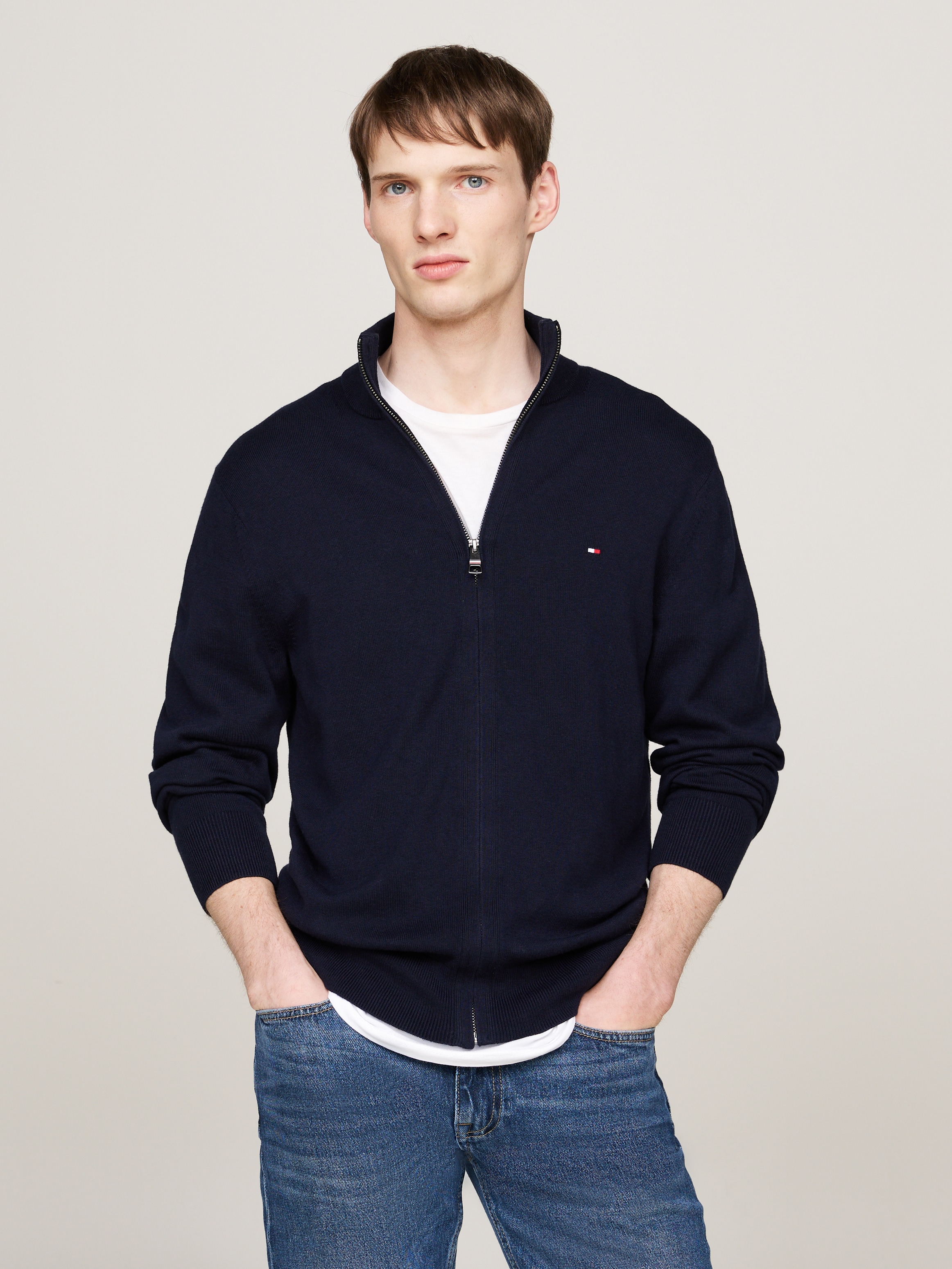 Tommy Hilfiger Cardigan »PIMA ORG CTN CASHMERE ZIP THRU«